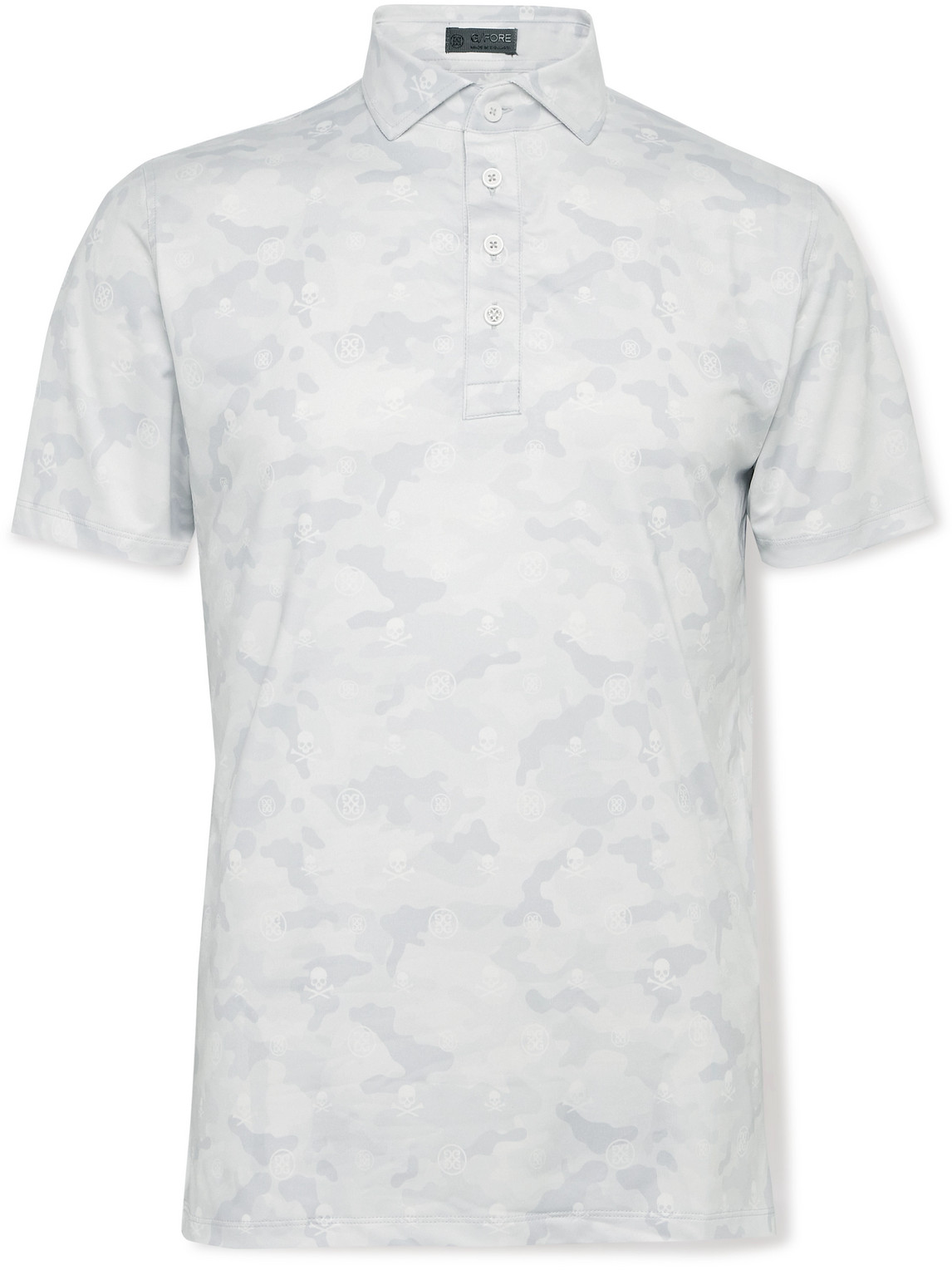 G/fore Icon Camouflage-print Stretch-jersey Golf Polo Shirt In White
