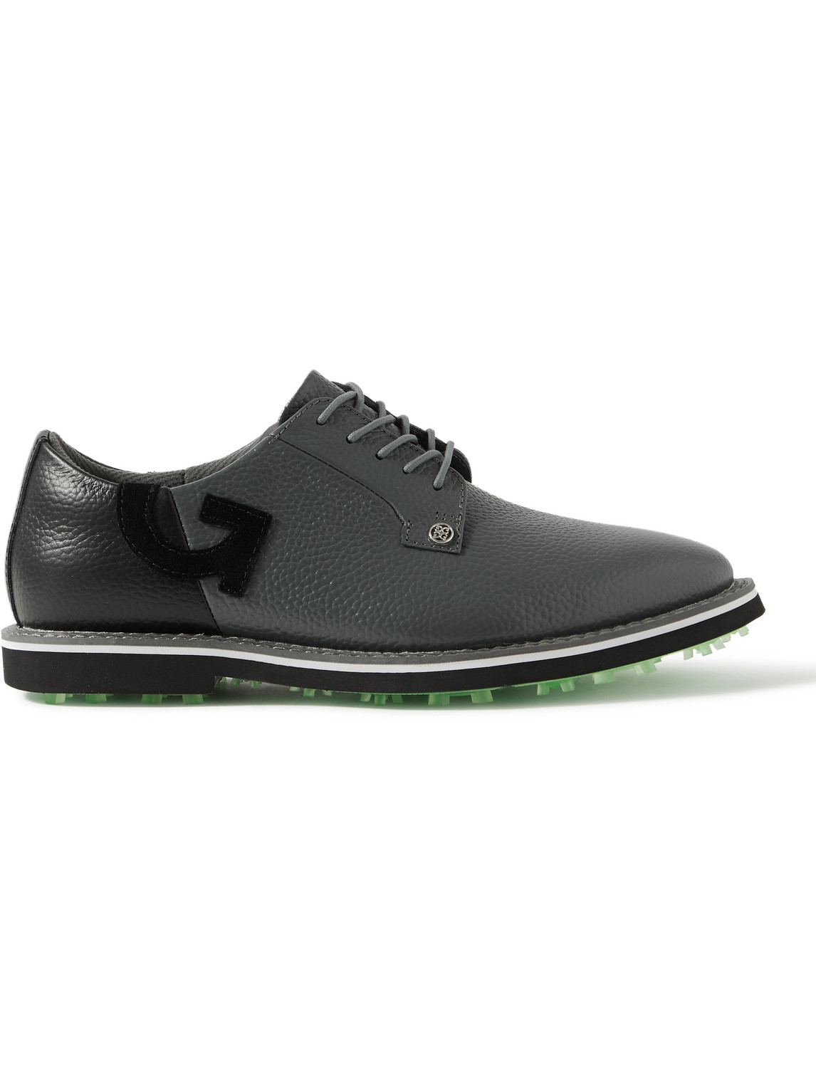 G/fore Gallivanter Suede-trimmed Pebble-grain Leather Golf Shoes In Gray