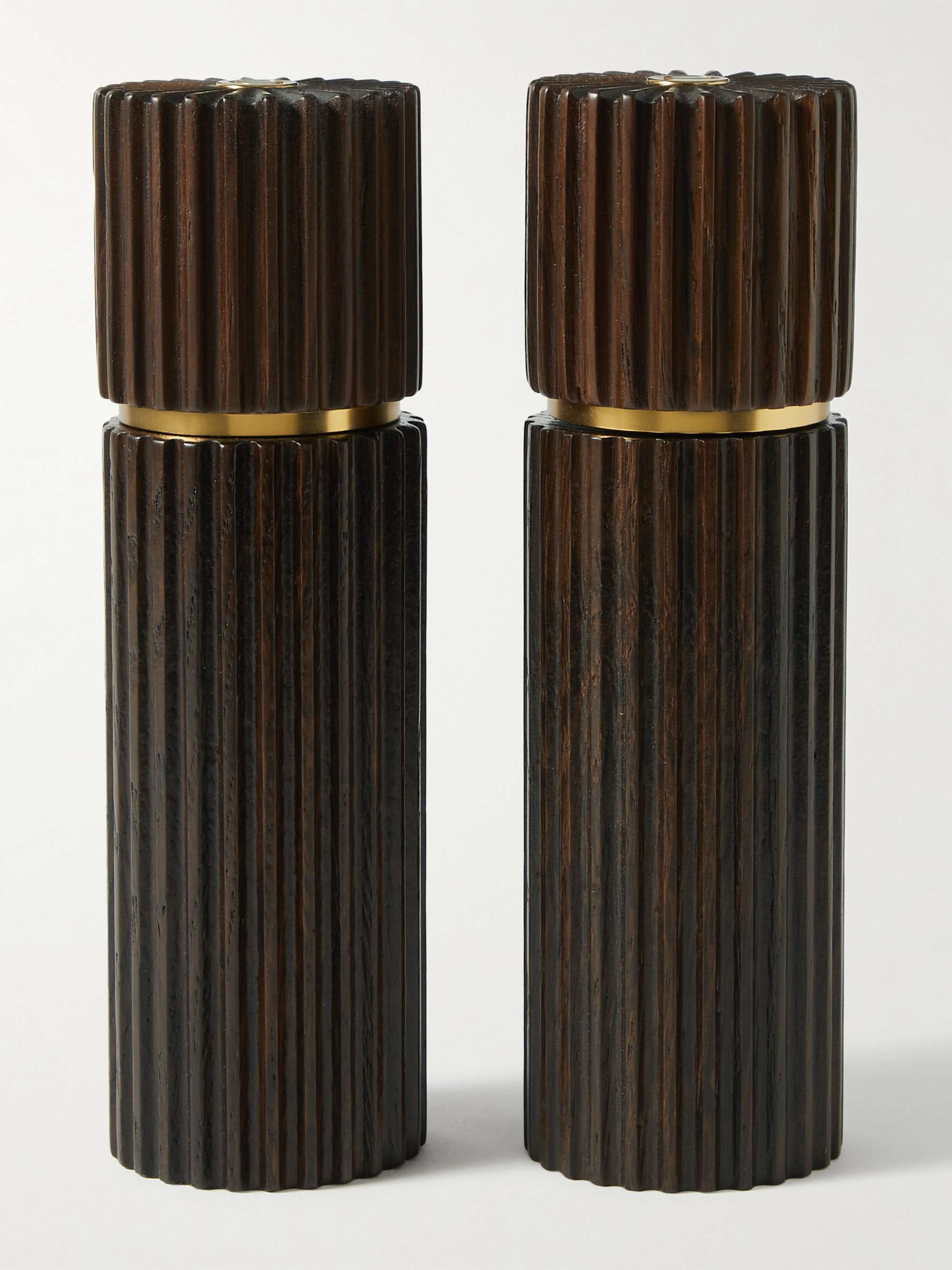 L'OBJET Ionic Smoked Oak and Gold-Tone Salt and Pepper Mills for Men | MR  PORTER