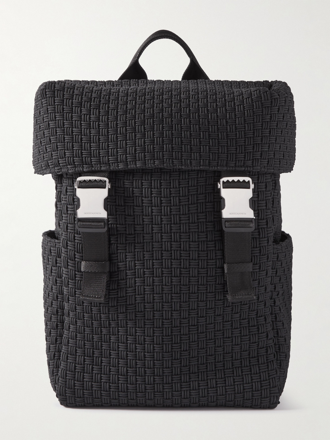 BOTTEGA VENETA: backpack in woven leather - Black  Bottega Veneta backpack  653118 V0E54 online at