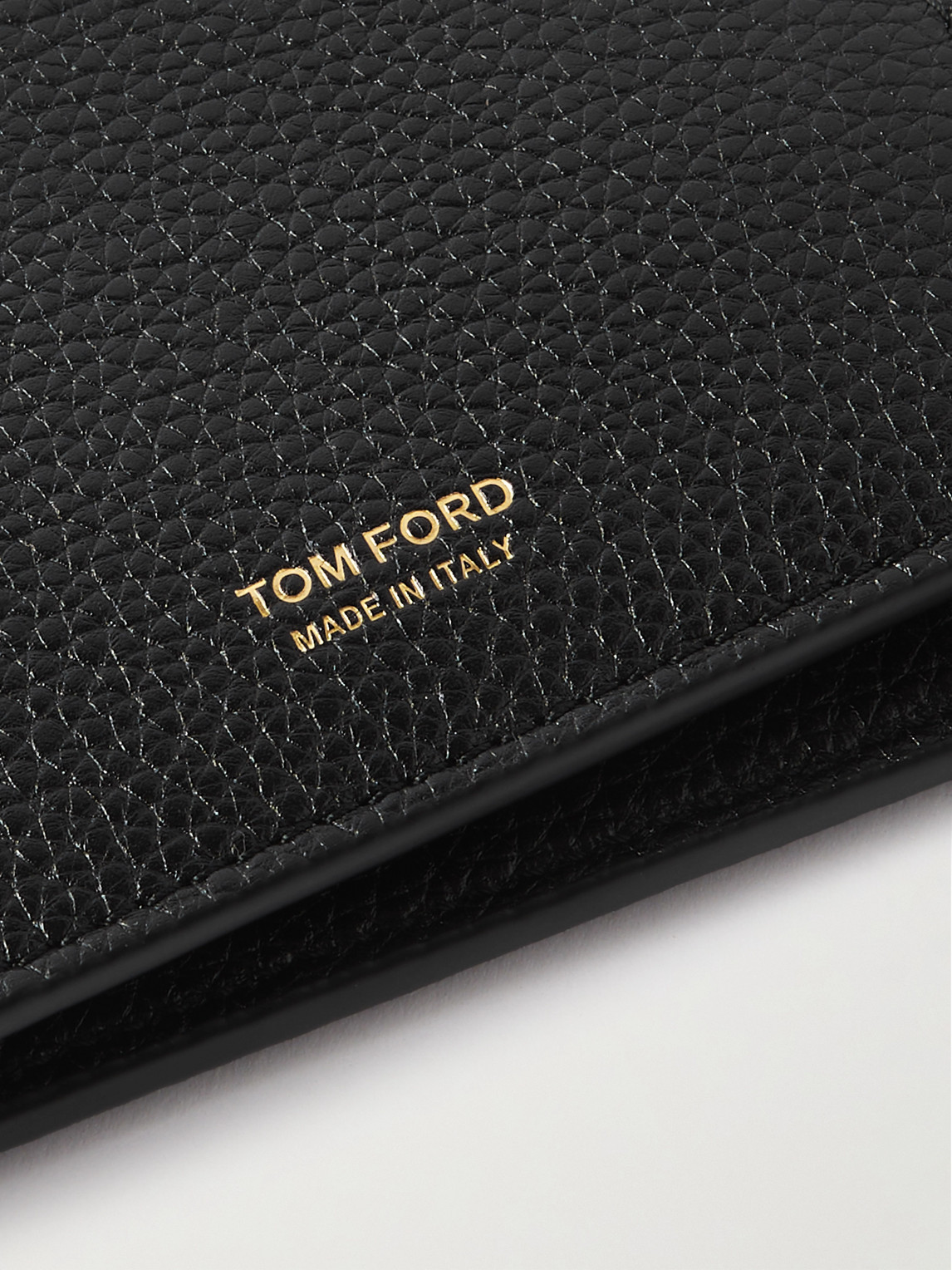 Shop Tom Ford Full-grain Leather Billfold Wallet In Black
