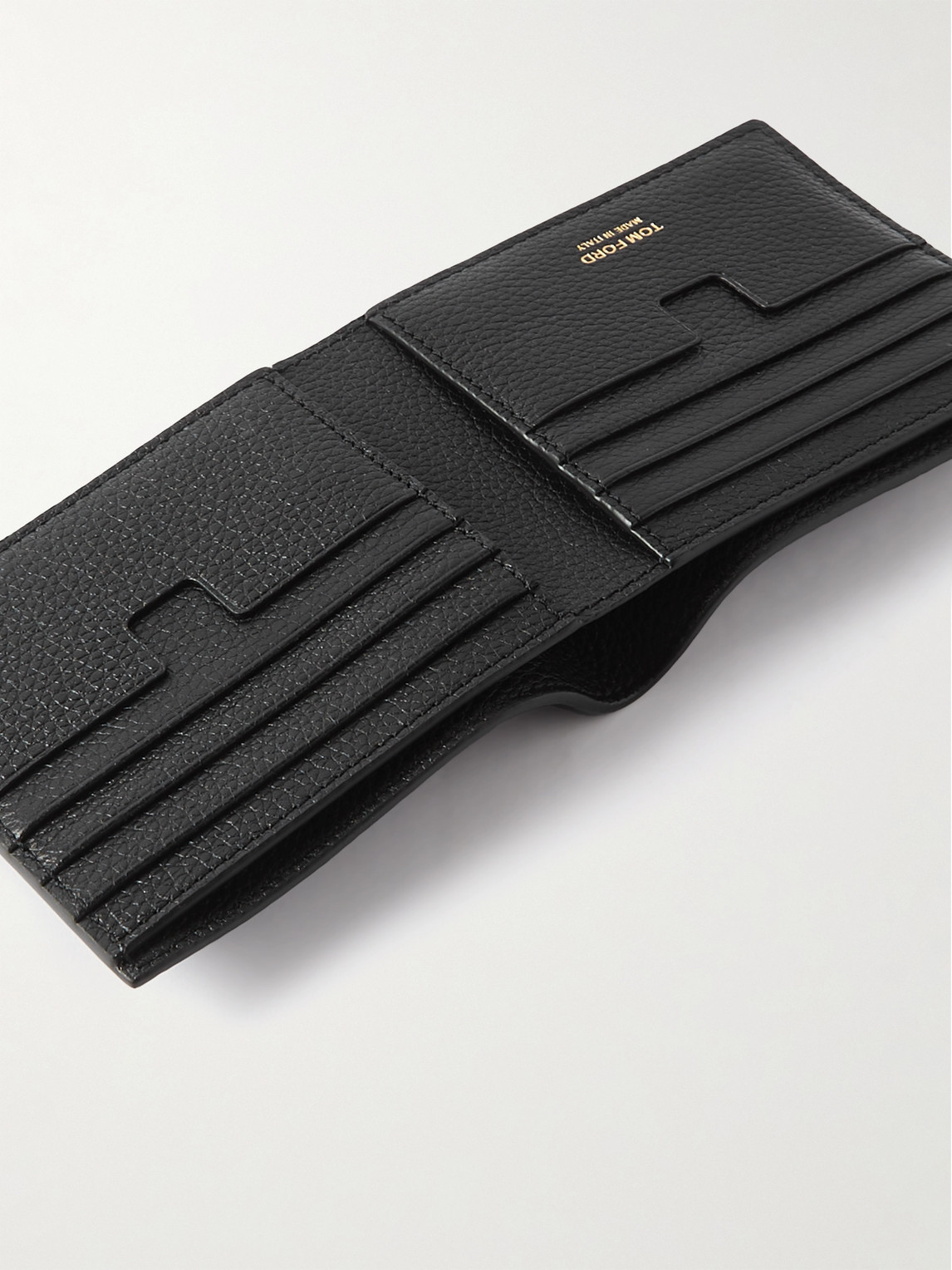 Shop Tom Ford Full-grain Leather Billfold Wallet In Black
