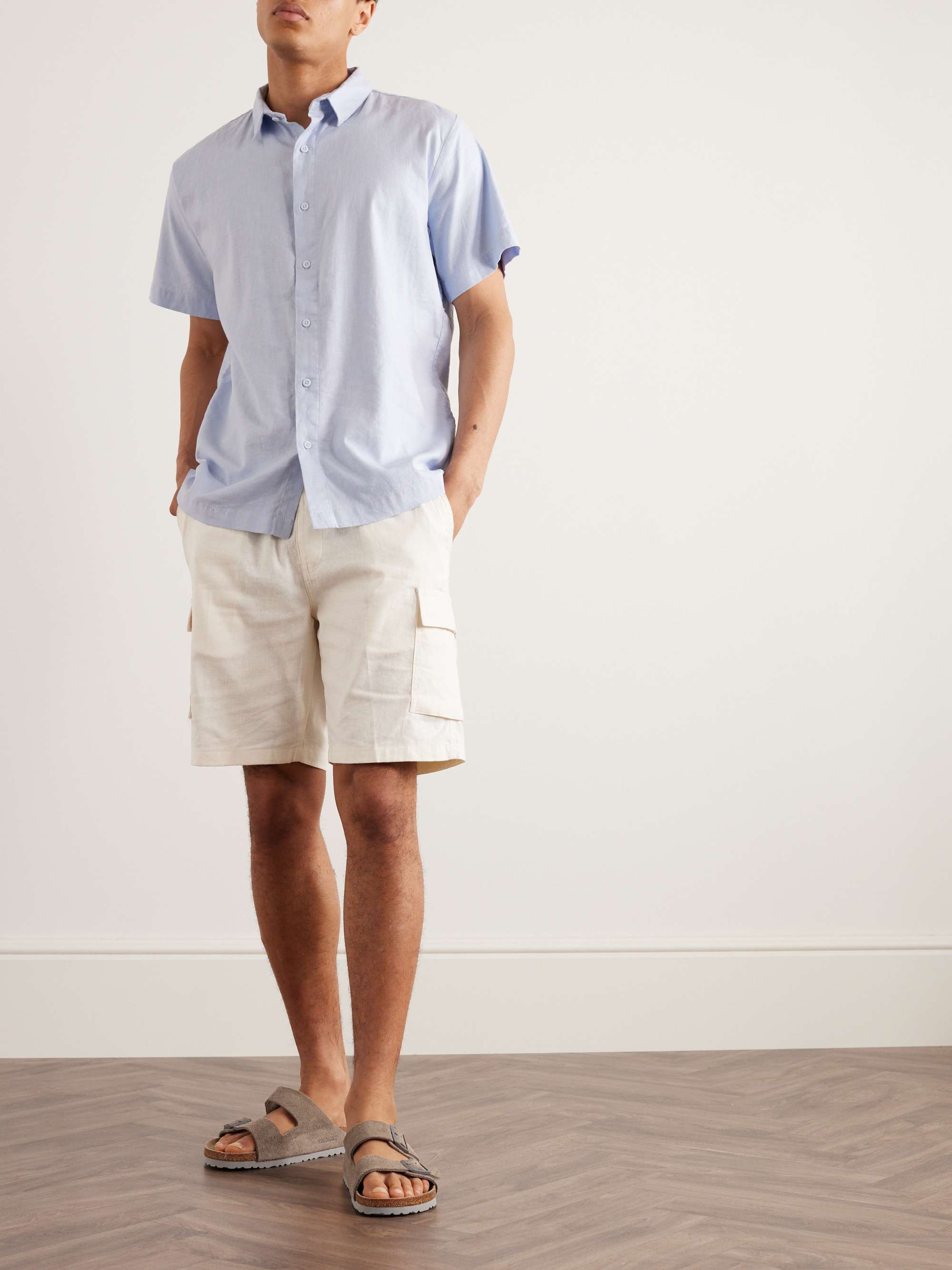 ONIA Straight-Leg Linen-Blend Drawstring Cargo Shorts for Men | MR PORTER