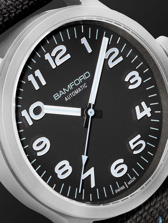 BAMFORD WATCH DEPARTMENT B80 Modern Automatic 39mm Titanium And Canvas ...