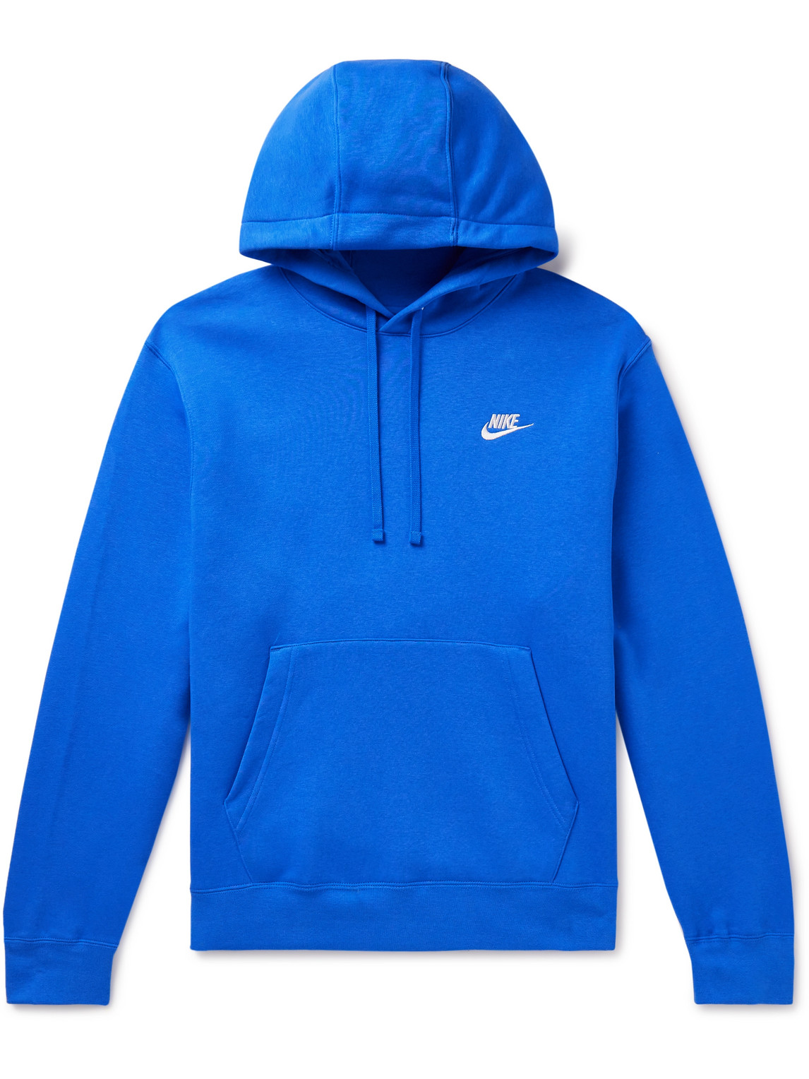 Nike - Sportswear Club Logo-Embroidered Cotton-Blend Jersey Hoodie - Men -  Blue - XS for Men