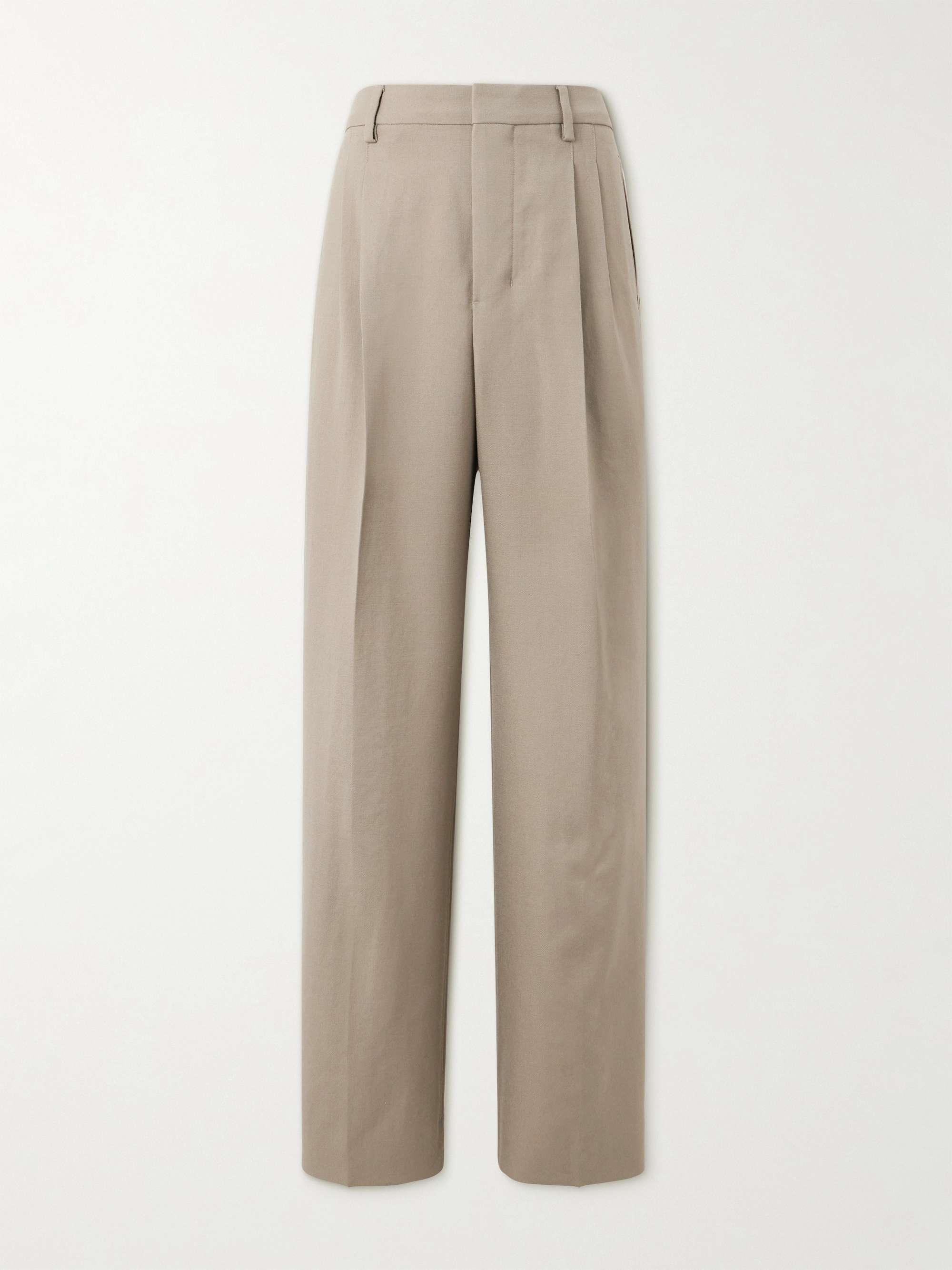 AMI PARIS Wide-Leg Pleated Wool-Twill Trousers for Men | MR PORTER