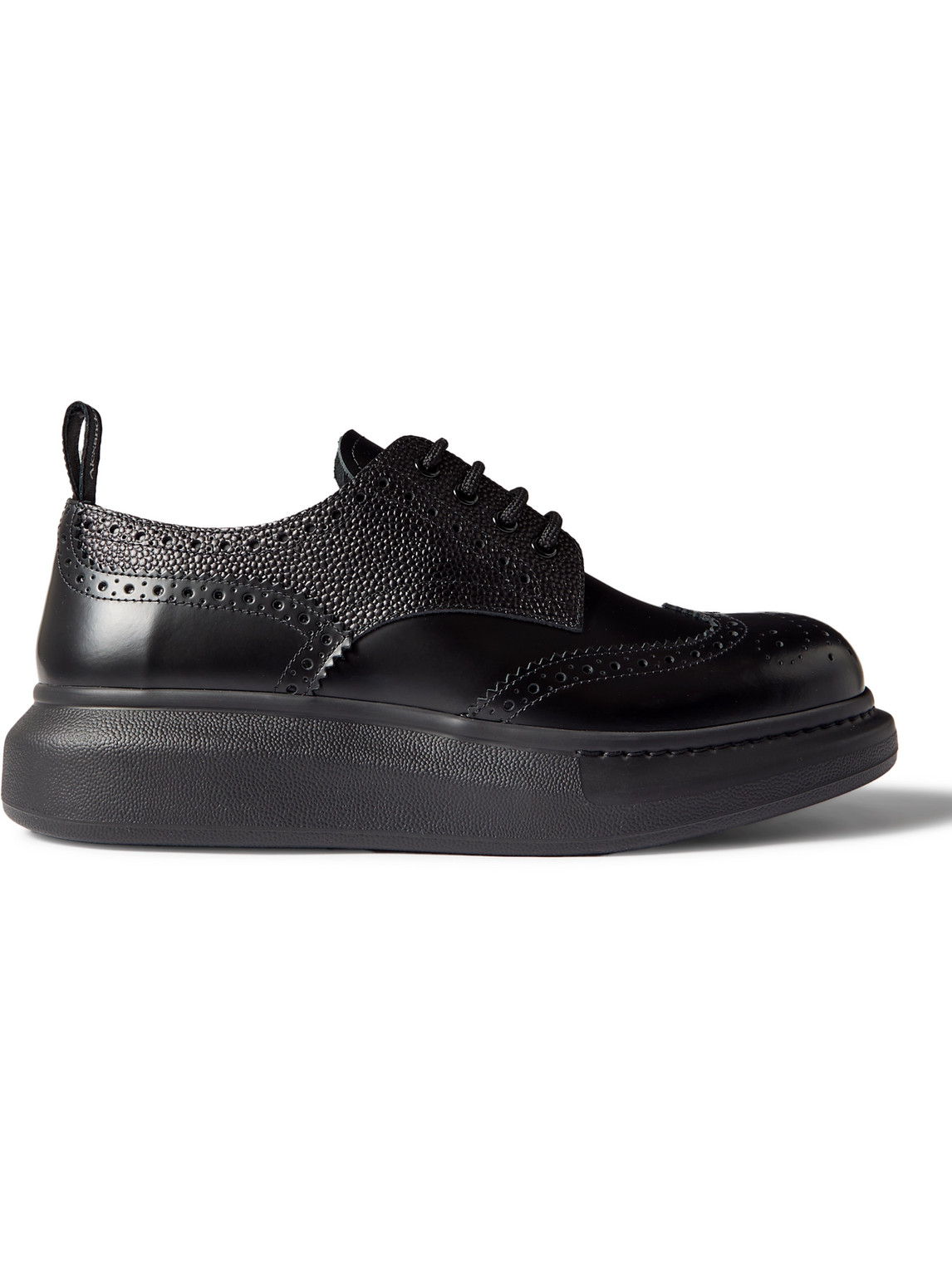 Alexander Mcqueen Exaggerated-sole Leather Brogues In Black