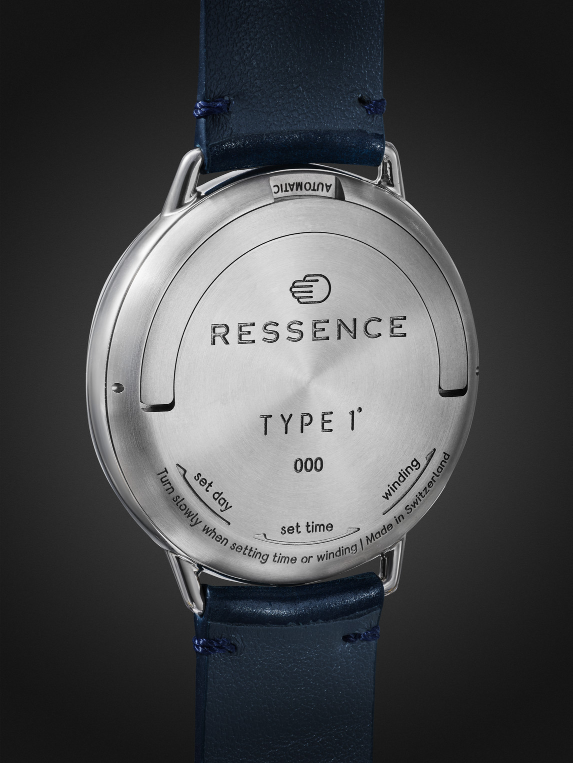 Shop Ressence Type 1 Automatic 42.7mm Titanium And Leather Watch, Ref. No. Type 1° N In Blue