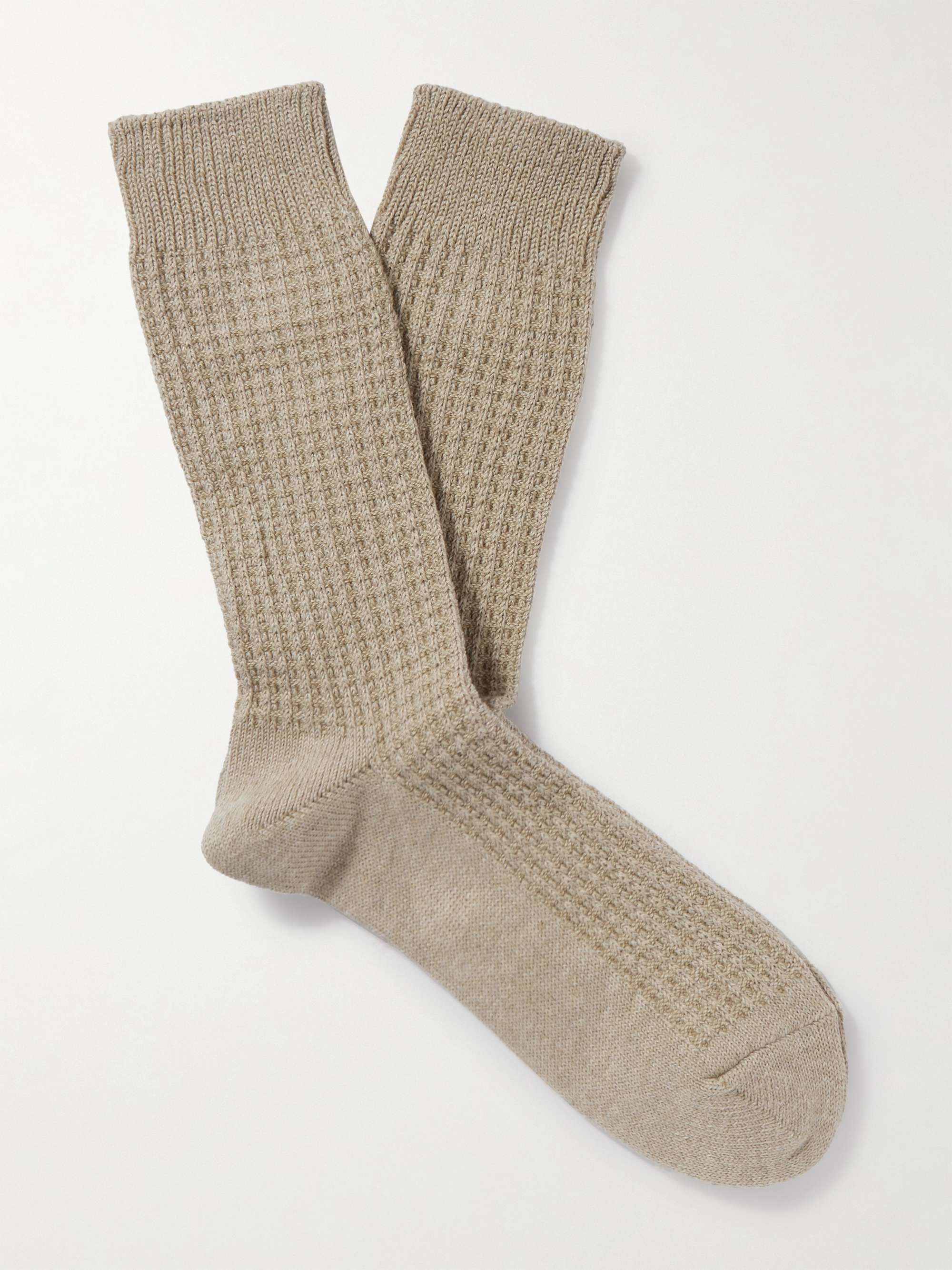 MR P. Waffle-Knit Cotton-Blend Socks for Men | MR PORTER