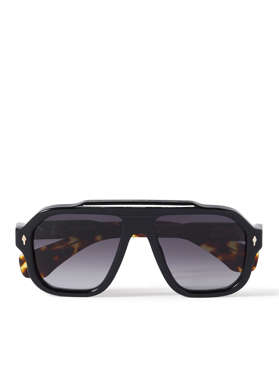 Jacques Marie Mage Octavian Aviator-style Acetate And Silver-tone Sunglasses In Black