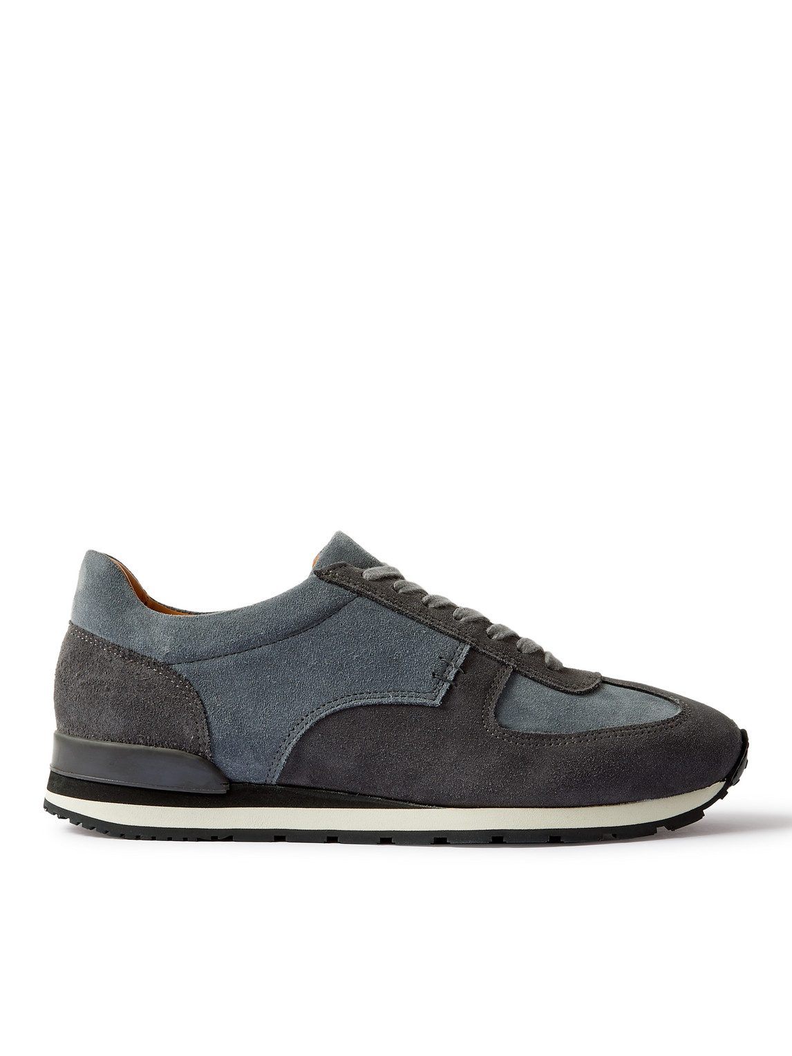 Mr P 1979 Panelled Suede And Leather Trainers In Blue