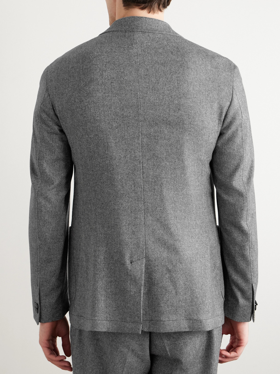 Shop Mr P Slim-fit Donegal Tweed Blazer In Gray