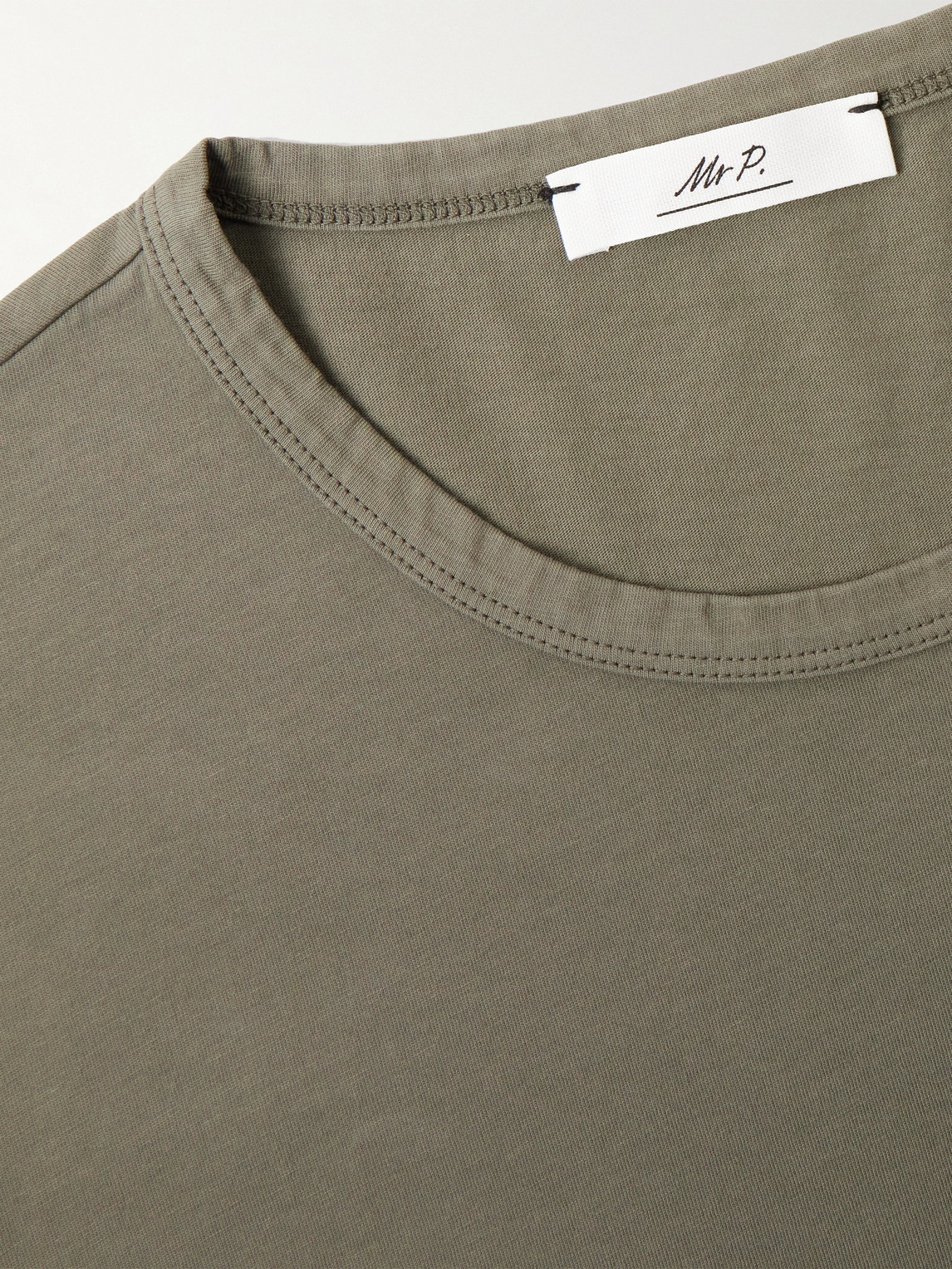 Shop Mr P Garment-dyed Cotton-jersey T-shirt In Green