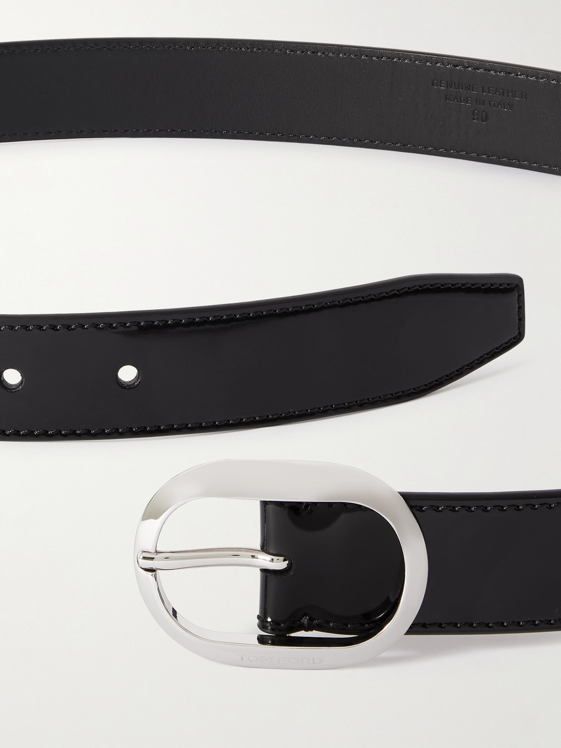 Shop Tom Ford 3cm Patent-leather Belt In Black