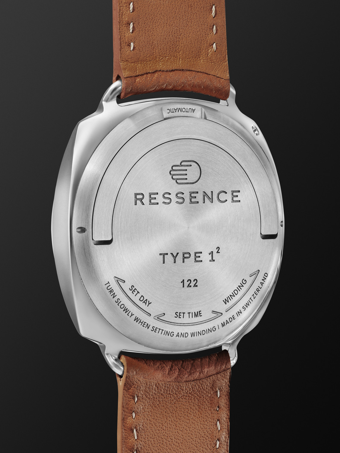Shop Ressence Type 1.3 Squared V2 Automatic 42mm Titanium And Leather Watch, Ref. No. Type 1.3 Squared V2 Wwhite In White