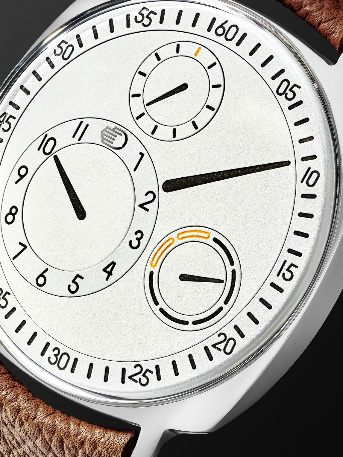 Shop Ressence Type 1.3 Squared V2 Automatic 42mm Titanium And Leather Watch, Ref. No. Type 1.3 Squared V2 Wwhite In White