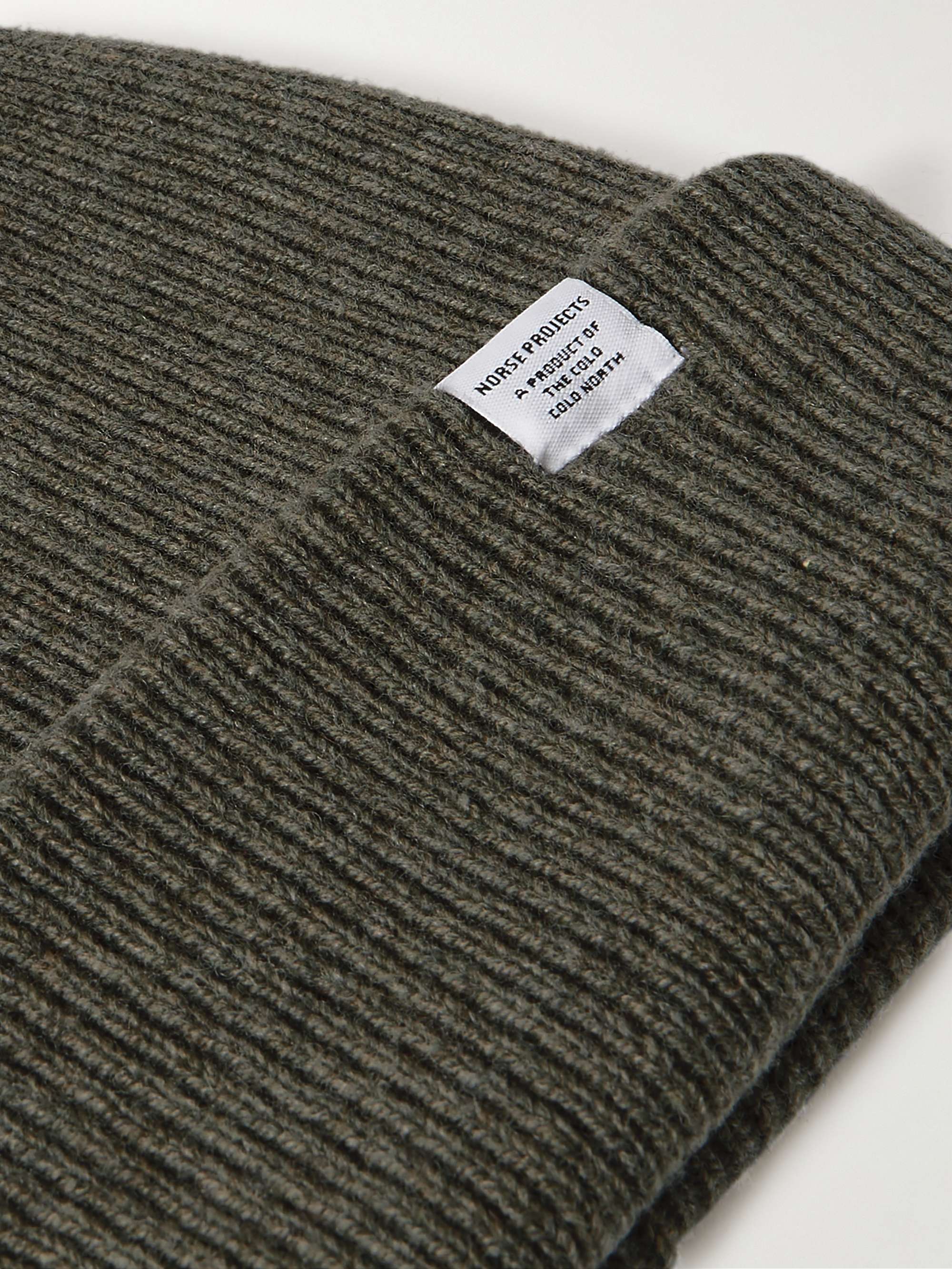 NORSE PROJECTS Logo-Appliquéd Ribbed Merino Wool Beanie for Men | MR PORTER