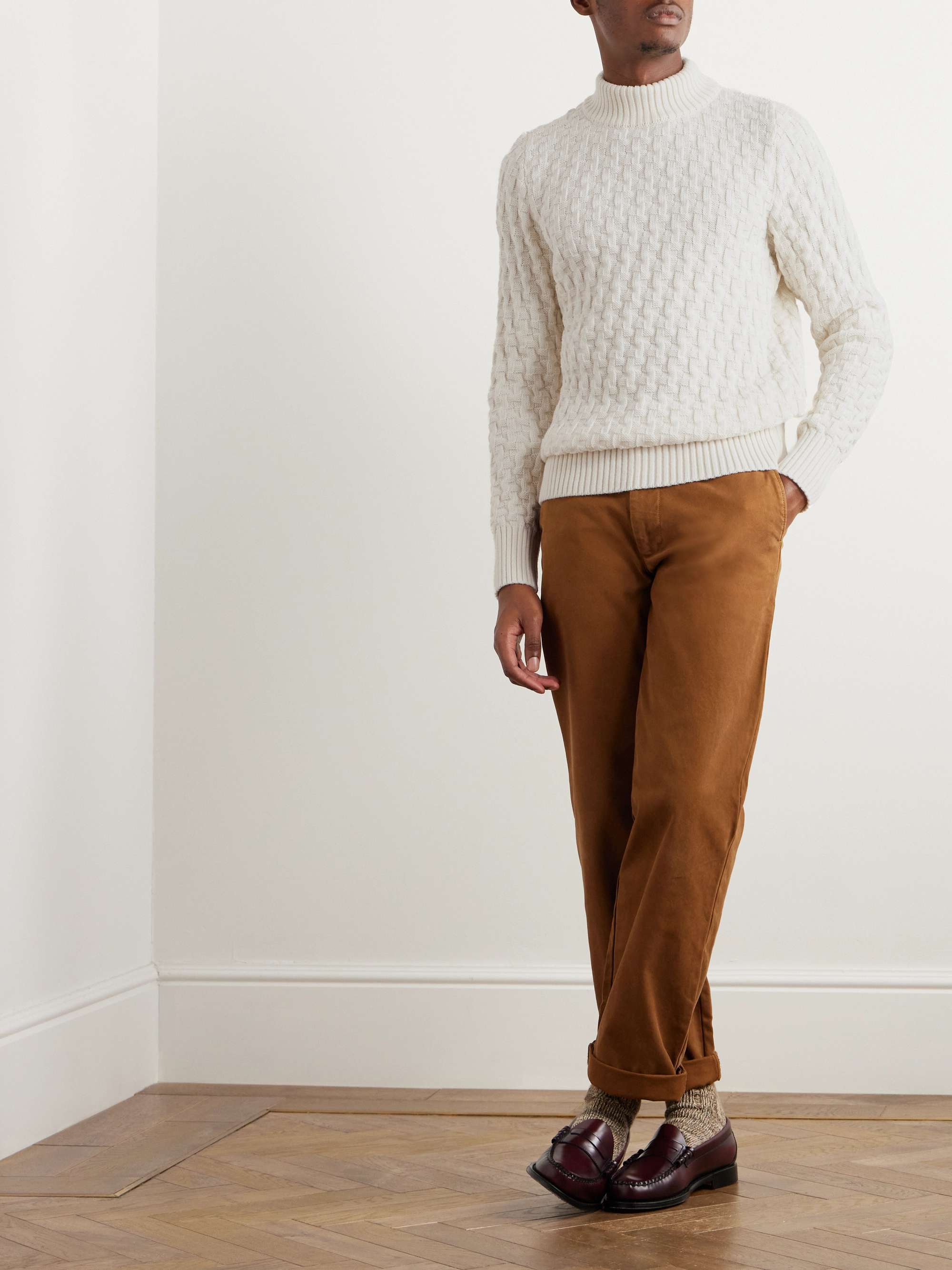 S.N.S. HERNING Stark Slim-Fit Cable-Knit Merino Wool Sweater for Men | MR  PORTER
