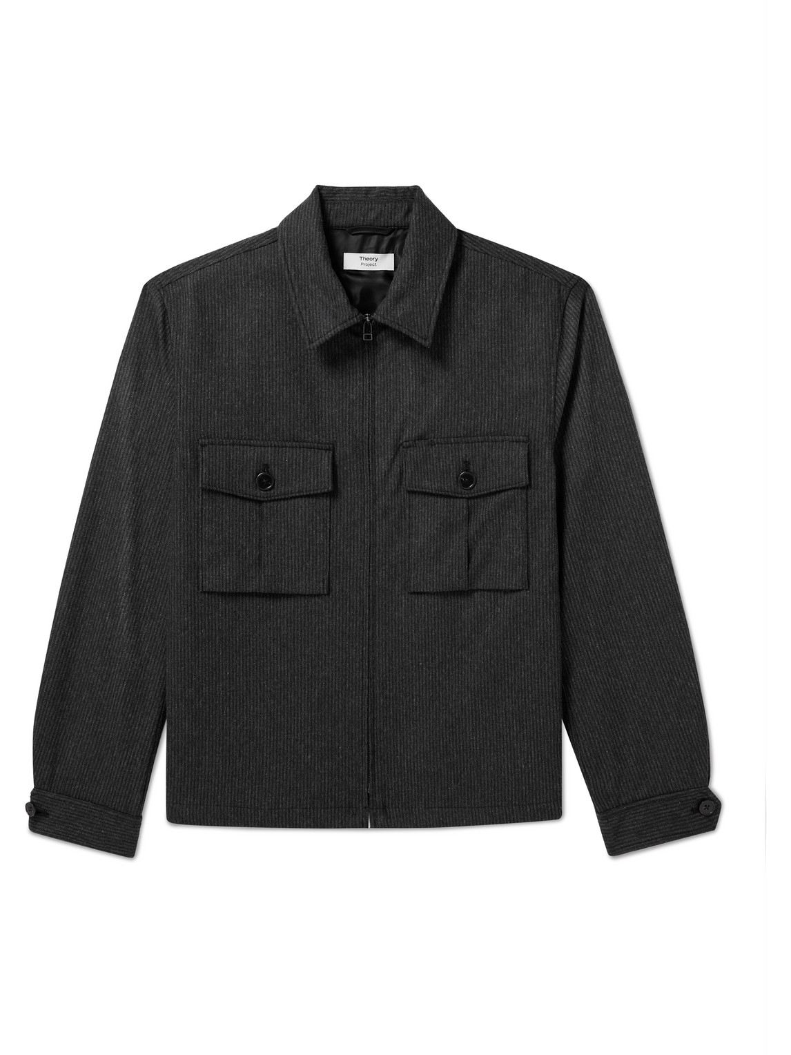 Theory Wool Gabardine Shirt Jacket In Black