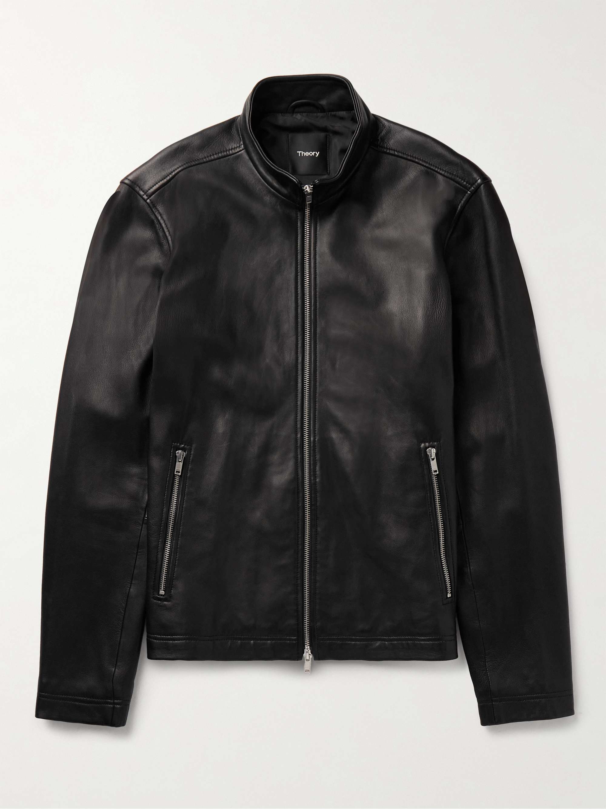 THEORY Morvek Slim-Fit Leather Jacket for Men | MR PORTER