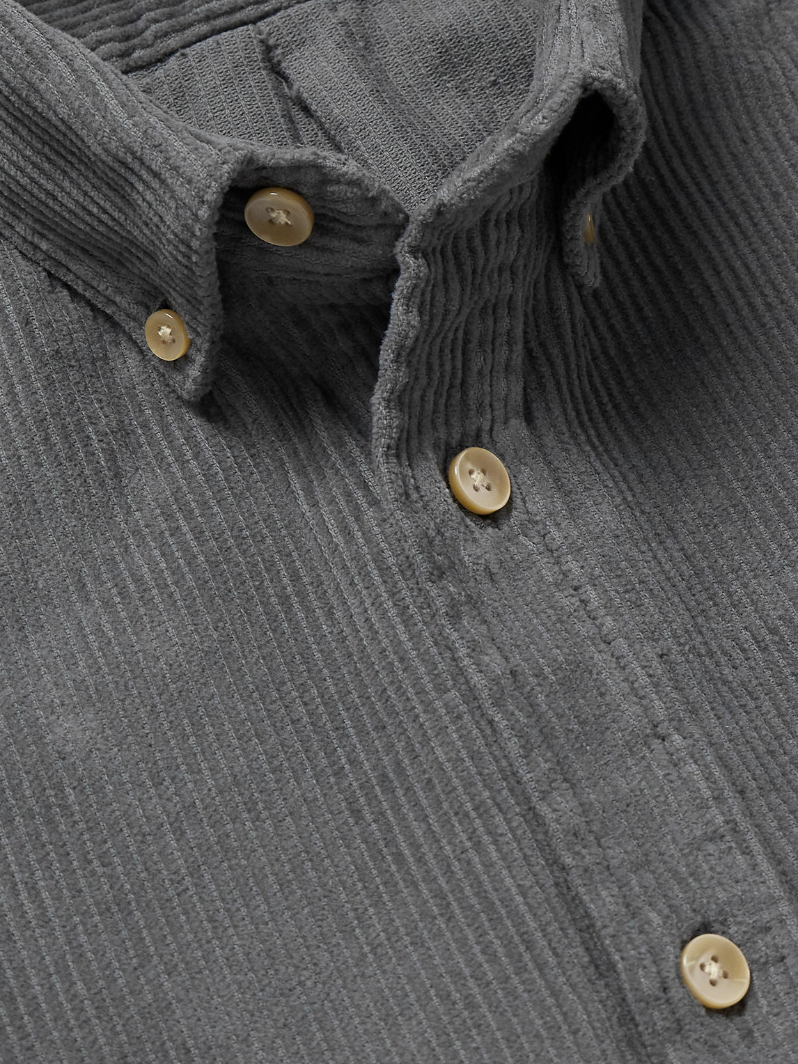 Shop Portuguese Flannel Lobo Button-down Collar Cotton-corduroy Shirt In Gray