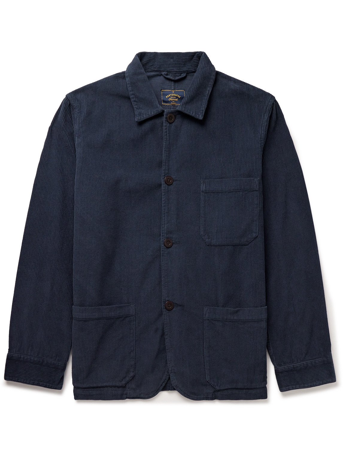 Portuguese Flannel Labura Cotton-corduroy Overshirt In Blue