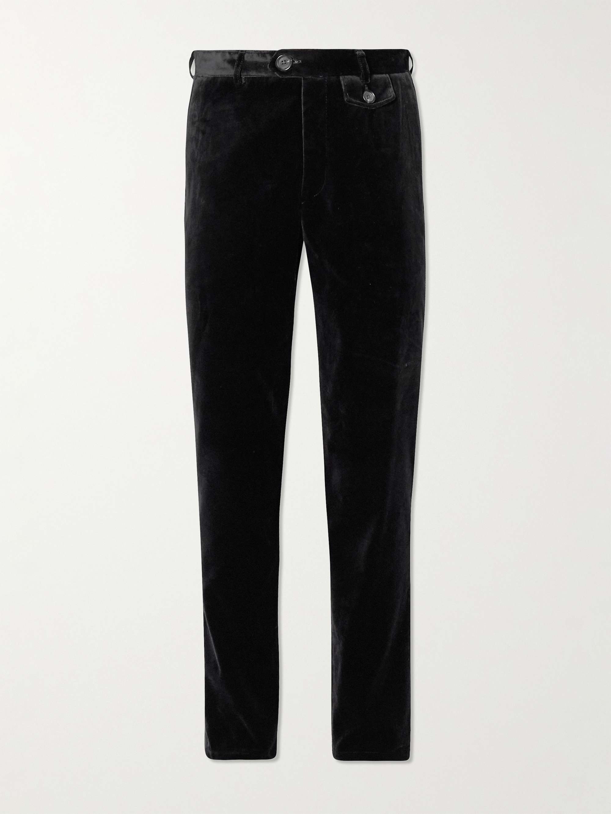Velvet trousers Henry Cotton Blue size 48 IT in Velvet - 27409401