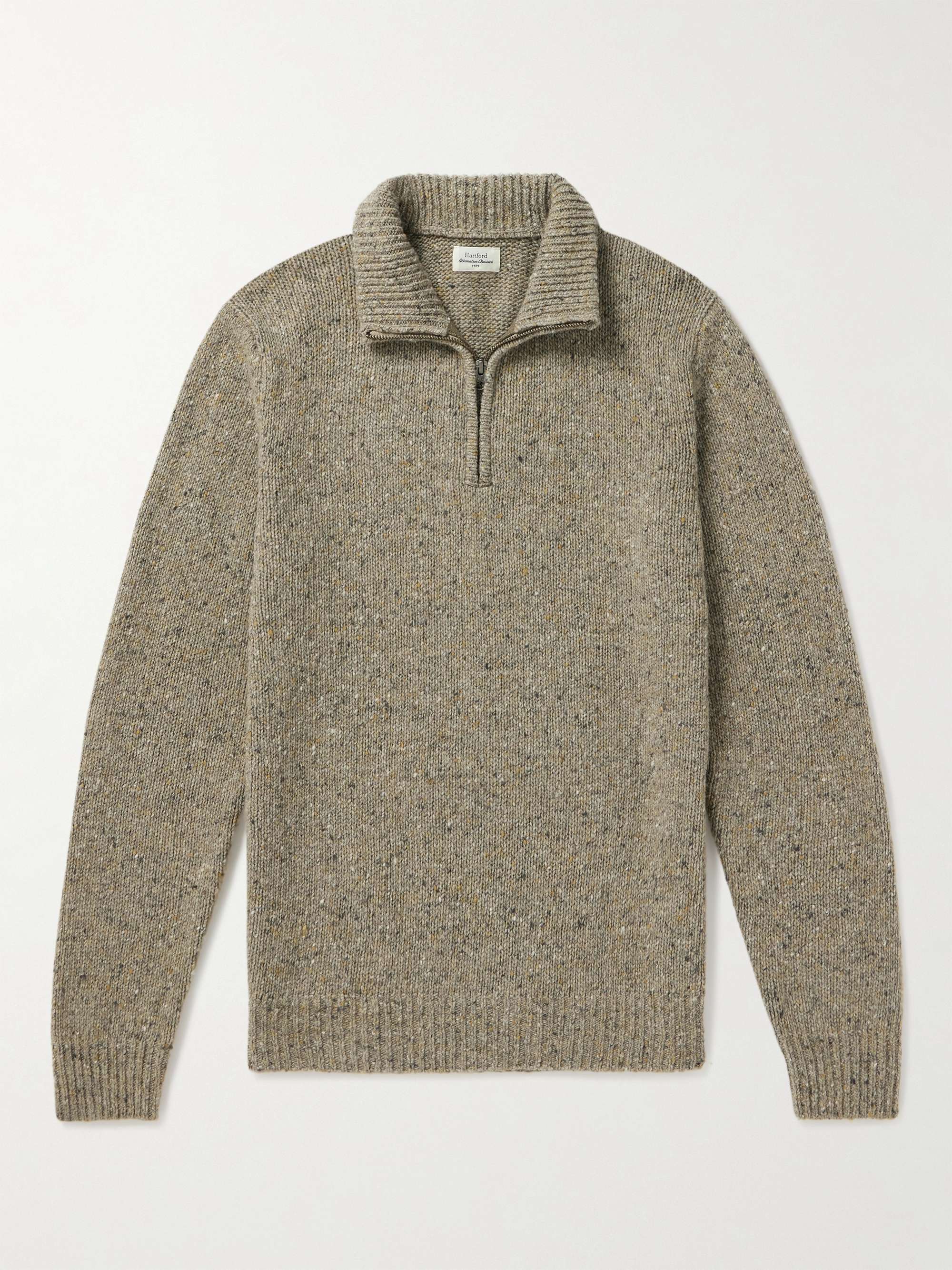Pullover in misto lana Donegal con mezza zip Trucker HARTFORD da uomo | MR  PORTER