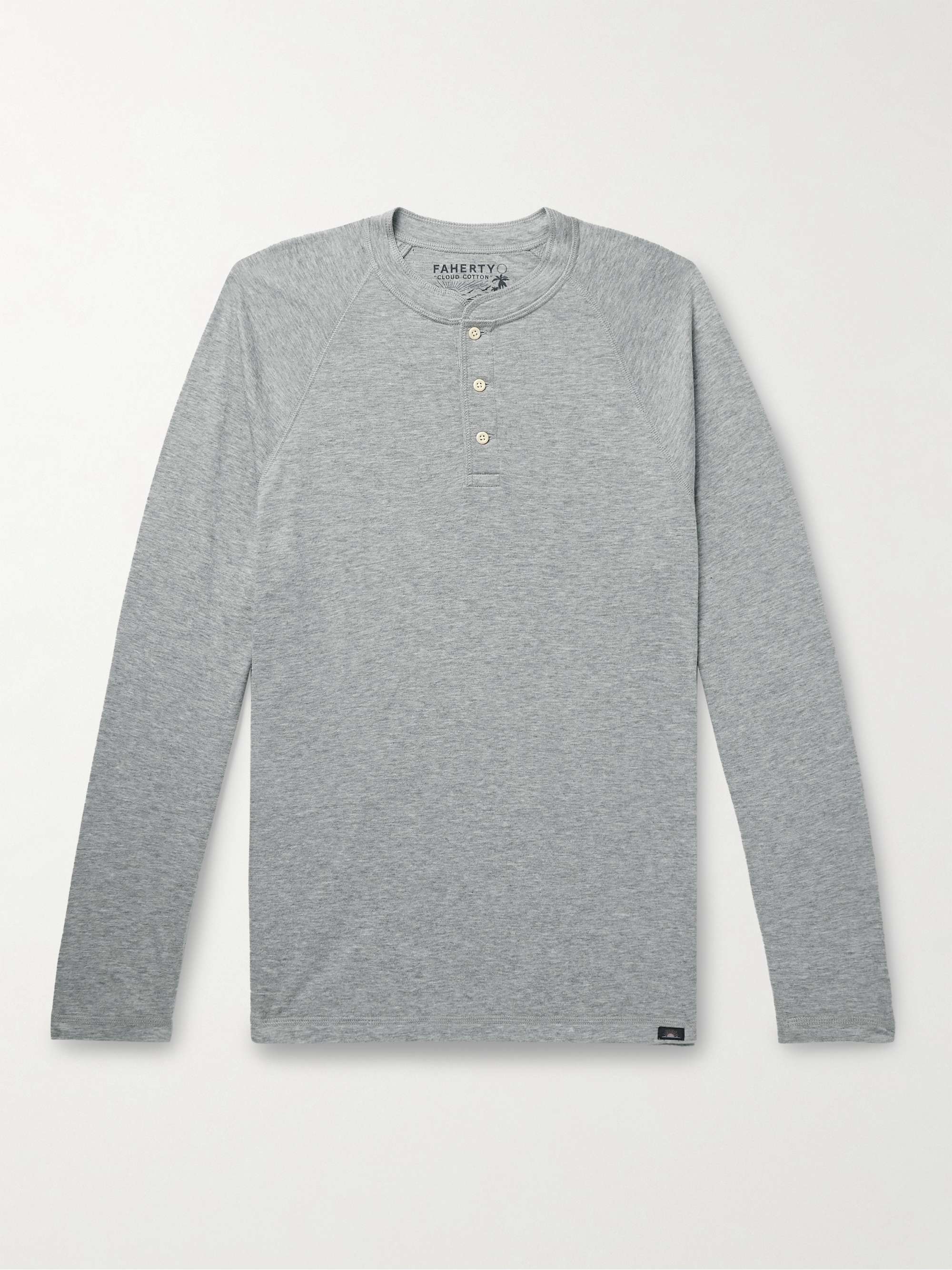 FAHERTY Cloud Pima Cotton and Modal-Blend Jersey Henley T-Shirt for Men |  MR PORTER