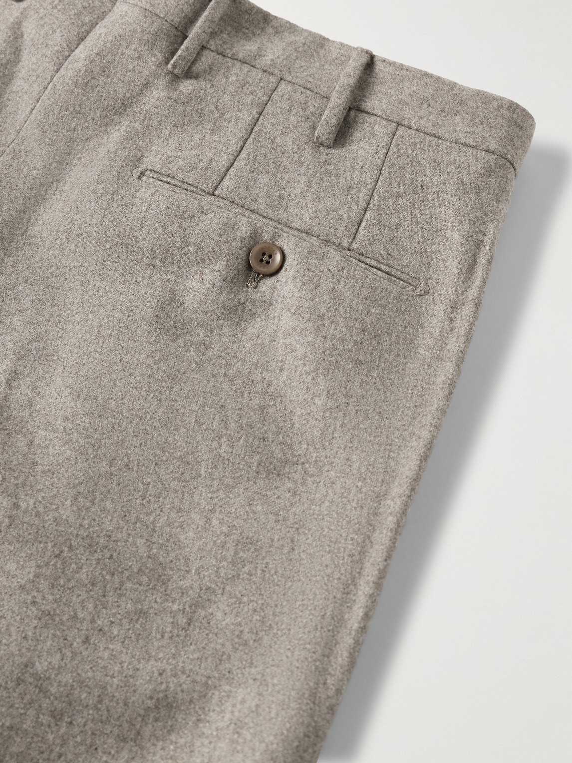 Shop Incotex Tapered Pleated Super 100s Virgin Wool-flannel Trousers In Gray