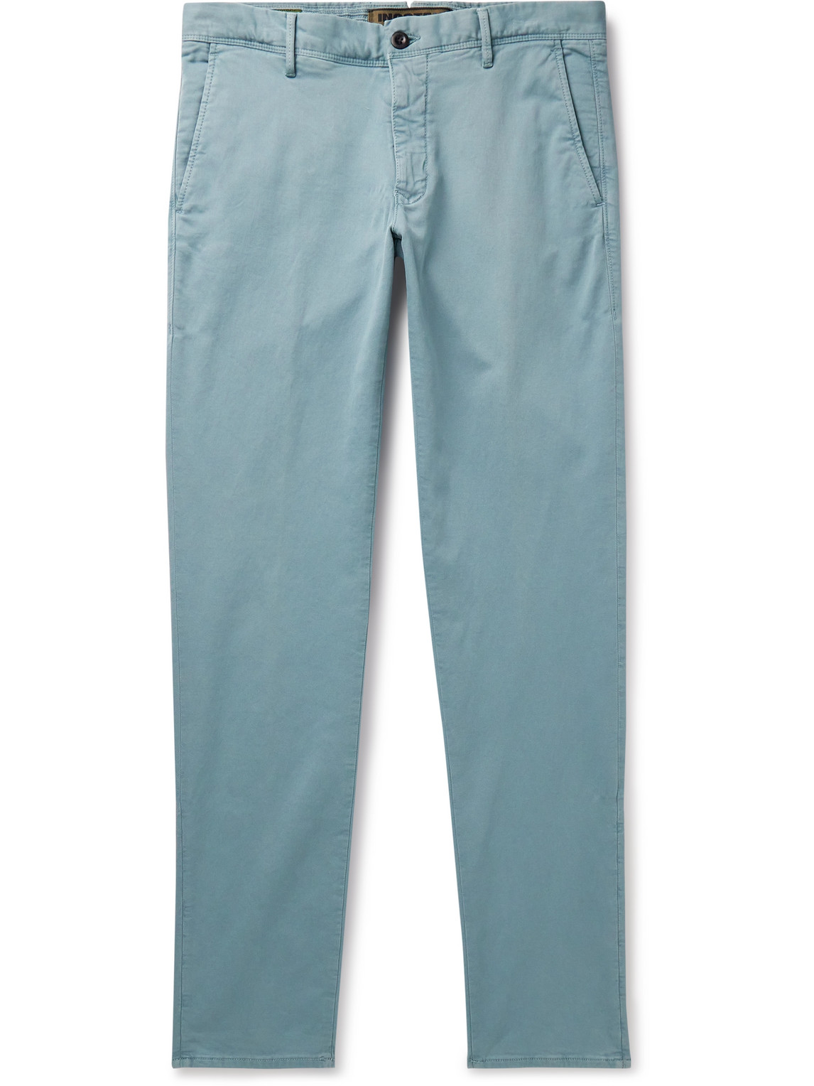 Incotex Slim-fit Tapered Stretch-cotton Trousers In Blue