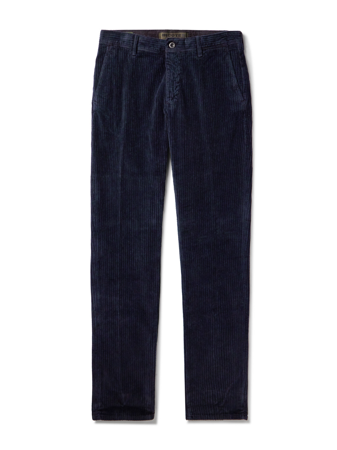 Incotex Straight-leg Cotton-corduroy Trousers In Blue