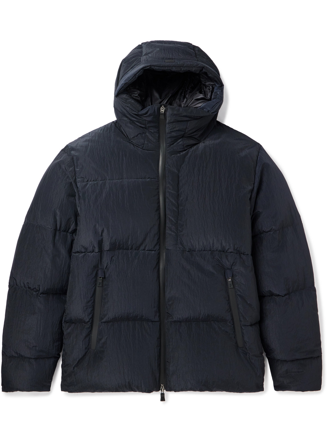 Laminar Quilted Crinkled-Shell Hooded Down Jacket