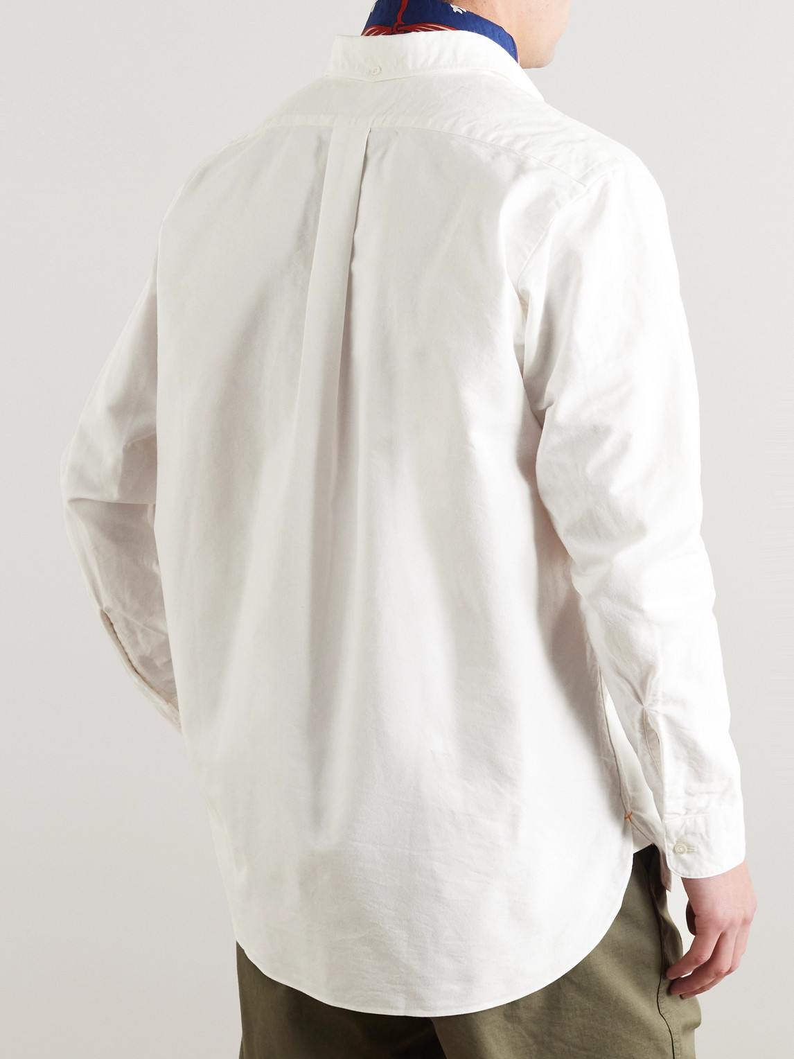 Shop Beams Button-down Collar Cotton Oxford Shirt In White