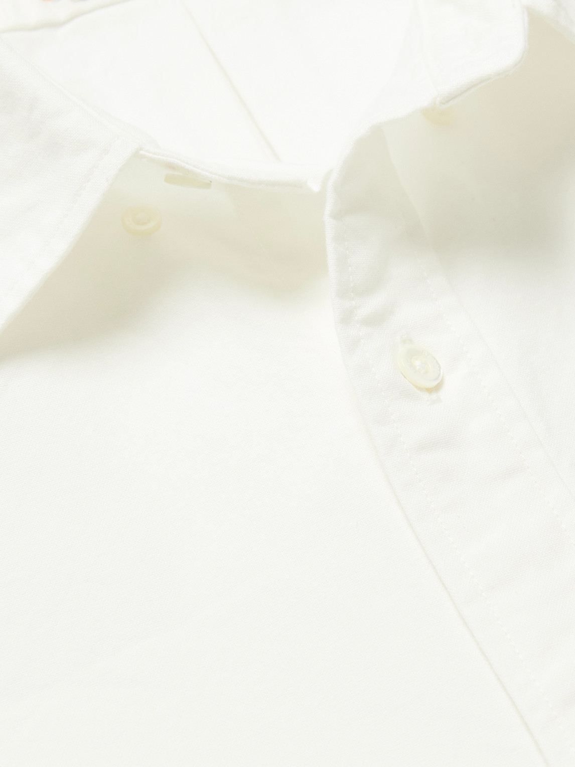 Shop Beams Button-down Collar Cotton Oxford Shirt In White