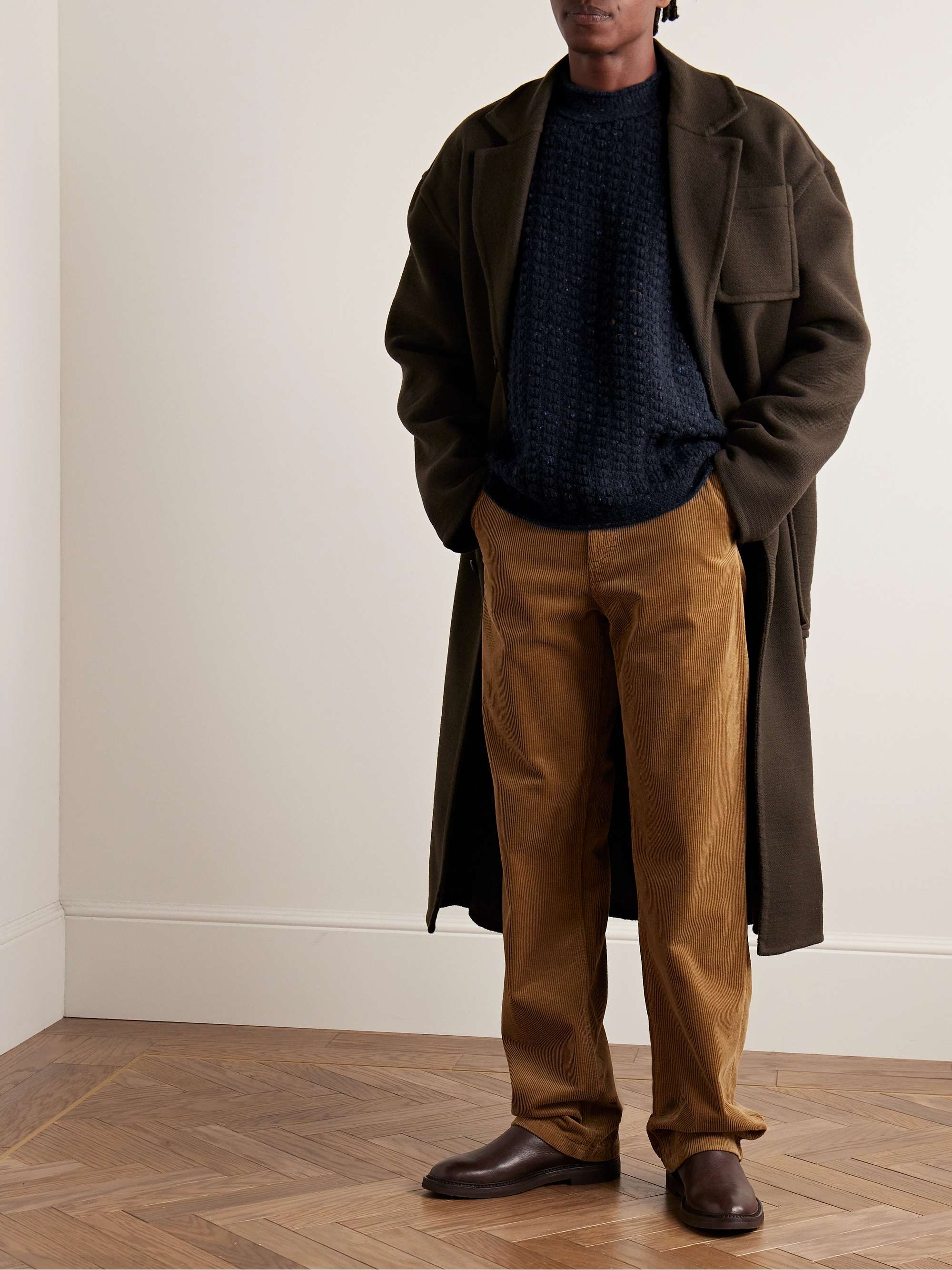 INIS MEÁIN Donegal Merino Wool and Cashmere-Blend Mock-Neck Sweater for Men  | MR PORTER