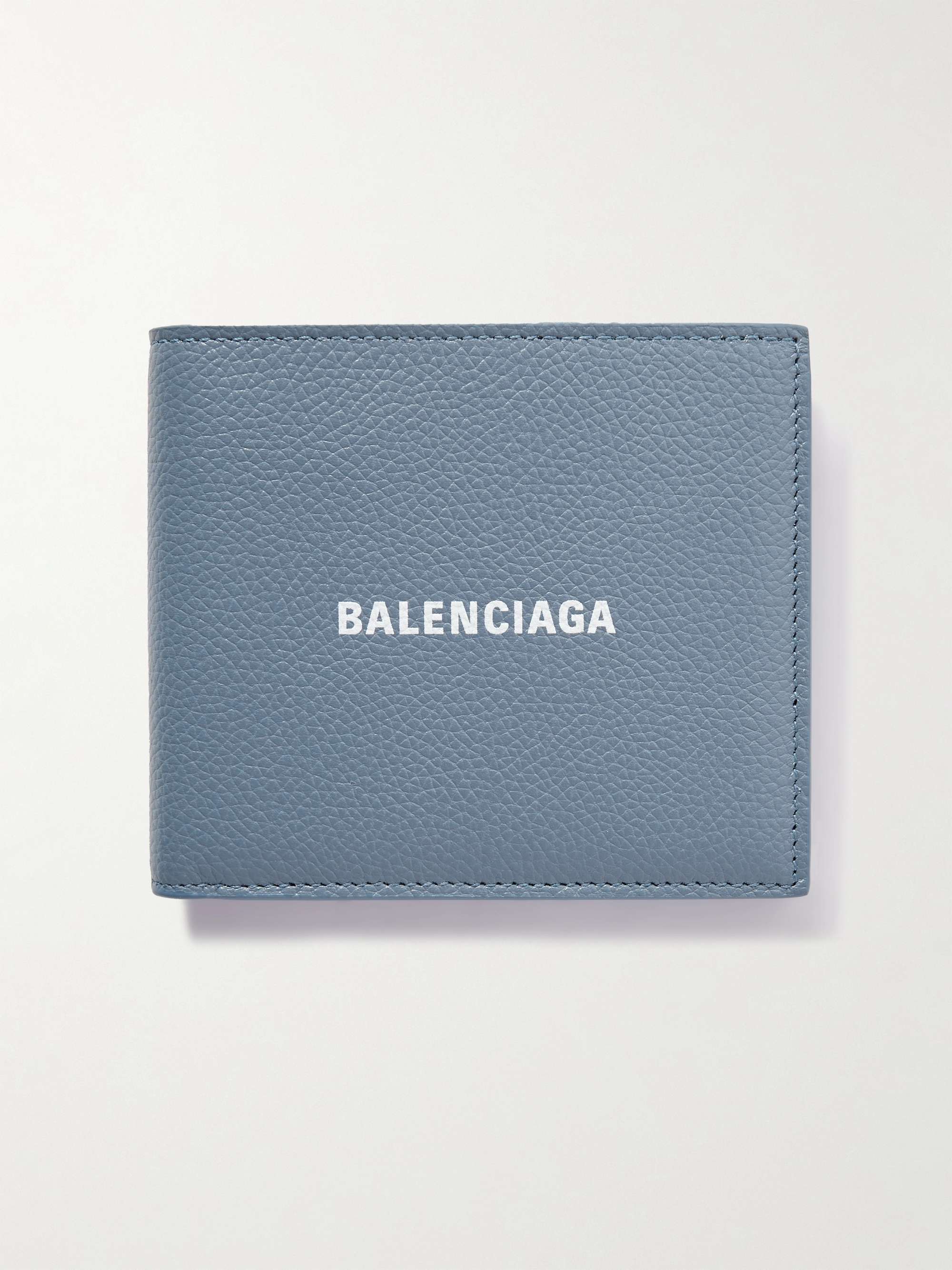 BALENCIAGA Logo-Print Full-Grain Leather Billfold Wallet for Men | MR PORTER