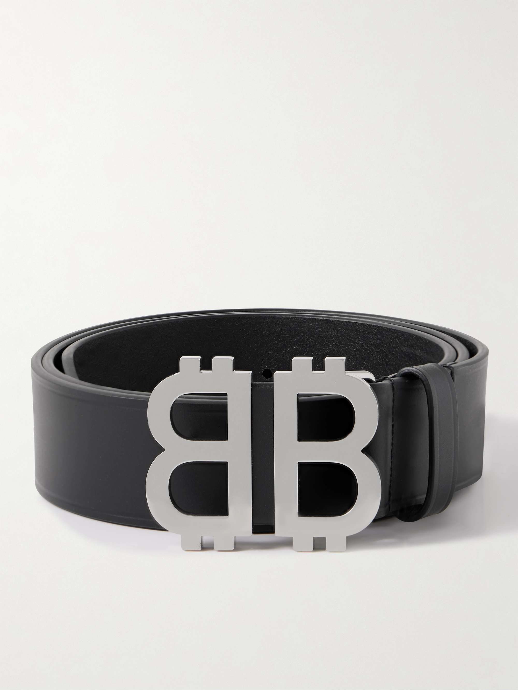 Cintura in pelle con logo BB Crypto, 3,5 cm BALENCIAGA da uomo | MR PORTER