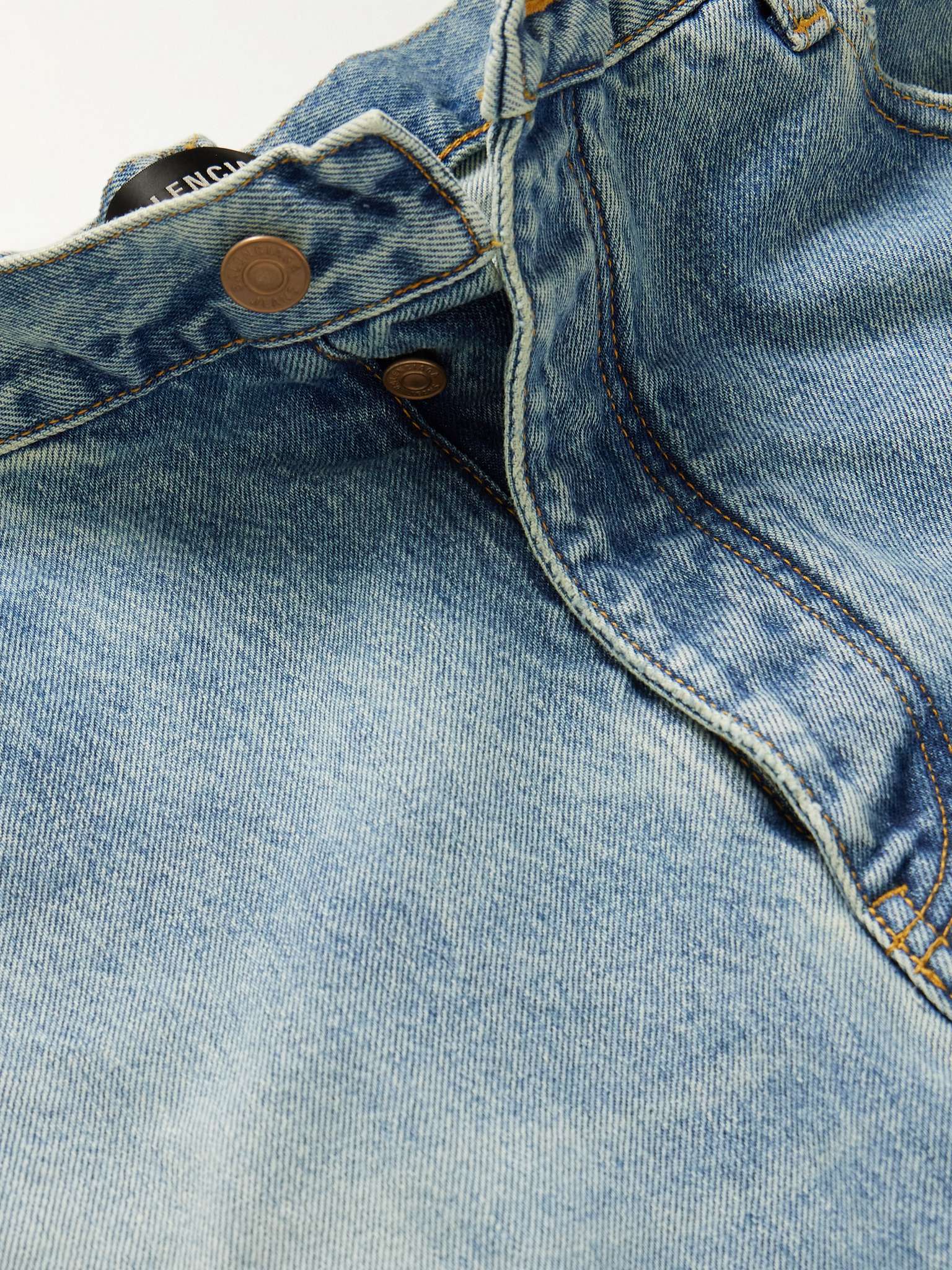Blue Wide-Leg Distressed Jeans | BALENCIAGA | MR PORTER