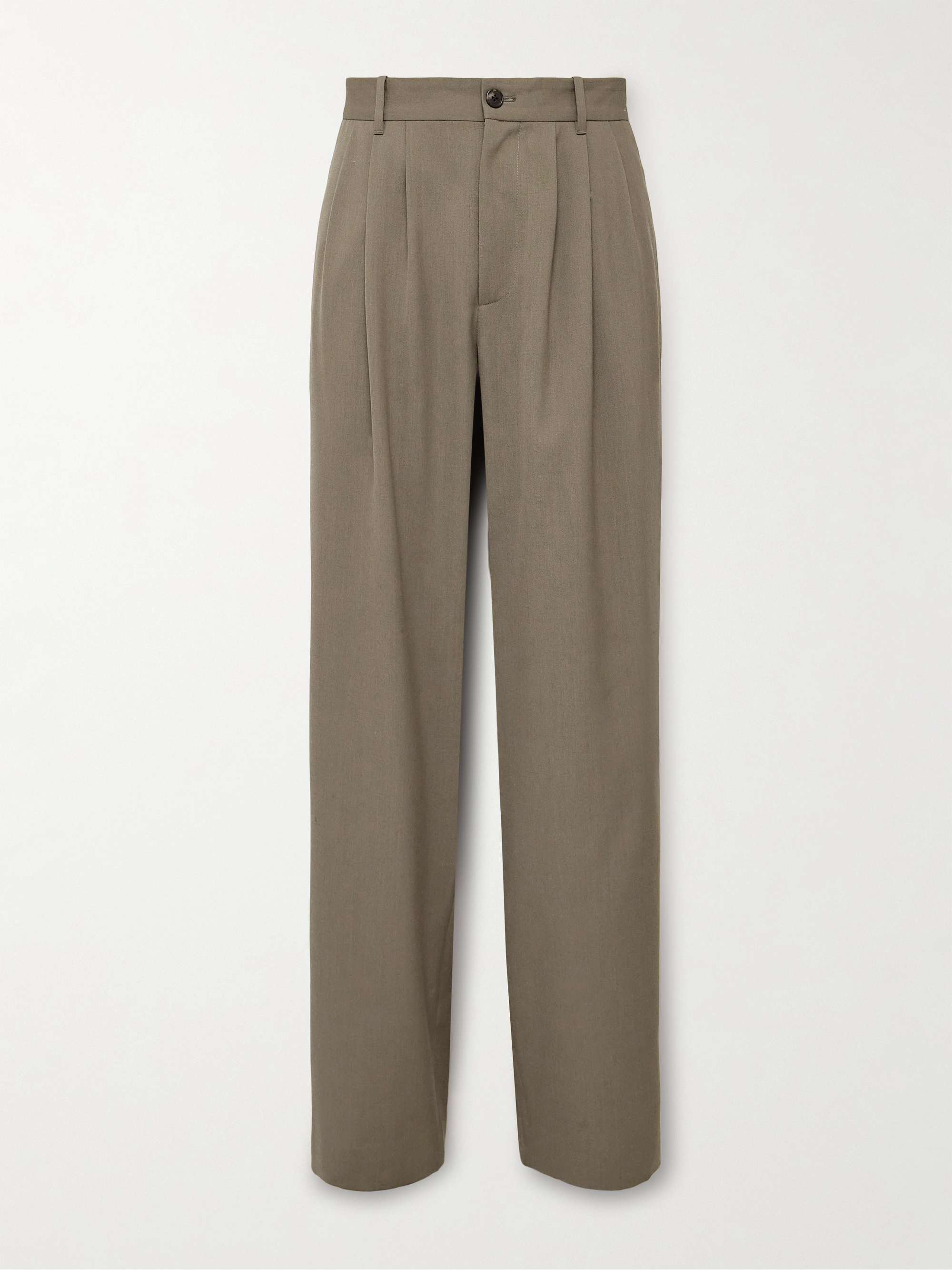 THE ROW Rufus Wide-Leg Pleated Woven Trousers for Men | MR PORTER