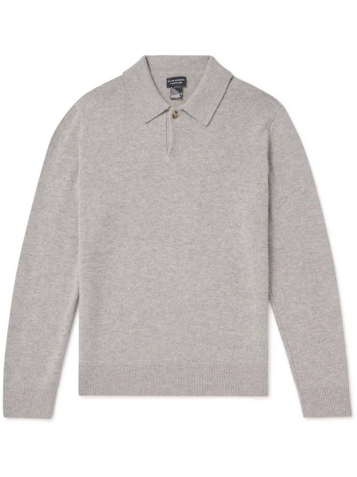 Club Monaco Wool And Cashmere-blend Polo Jumper In Grey