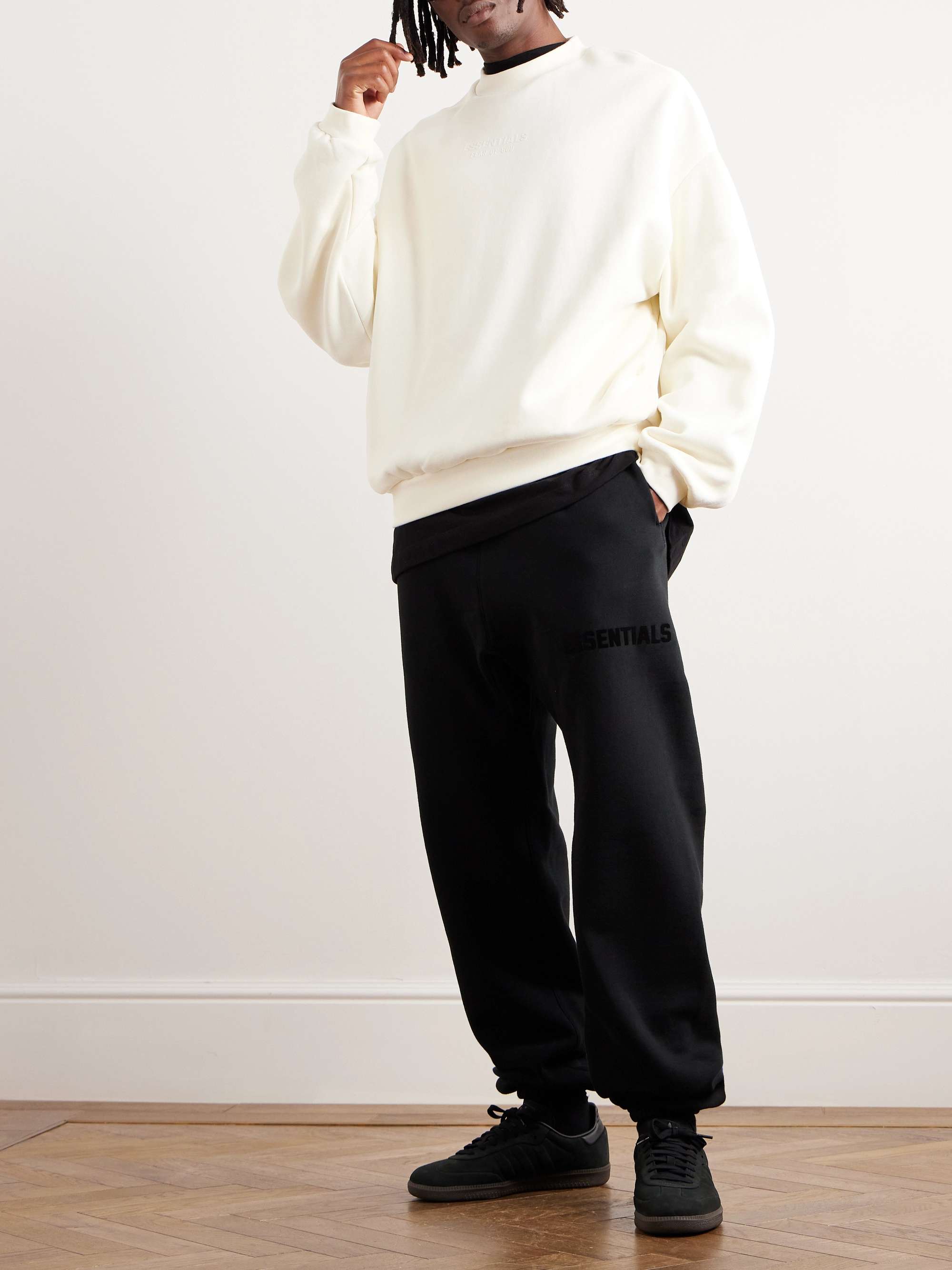 FEAR OF GOD ESSENTIALS Logo-Appliquéd Cotton-Blend Jersey Sweatshirt for  Men | MR PORTER