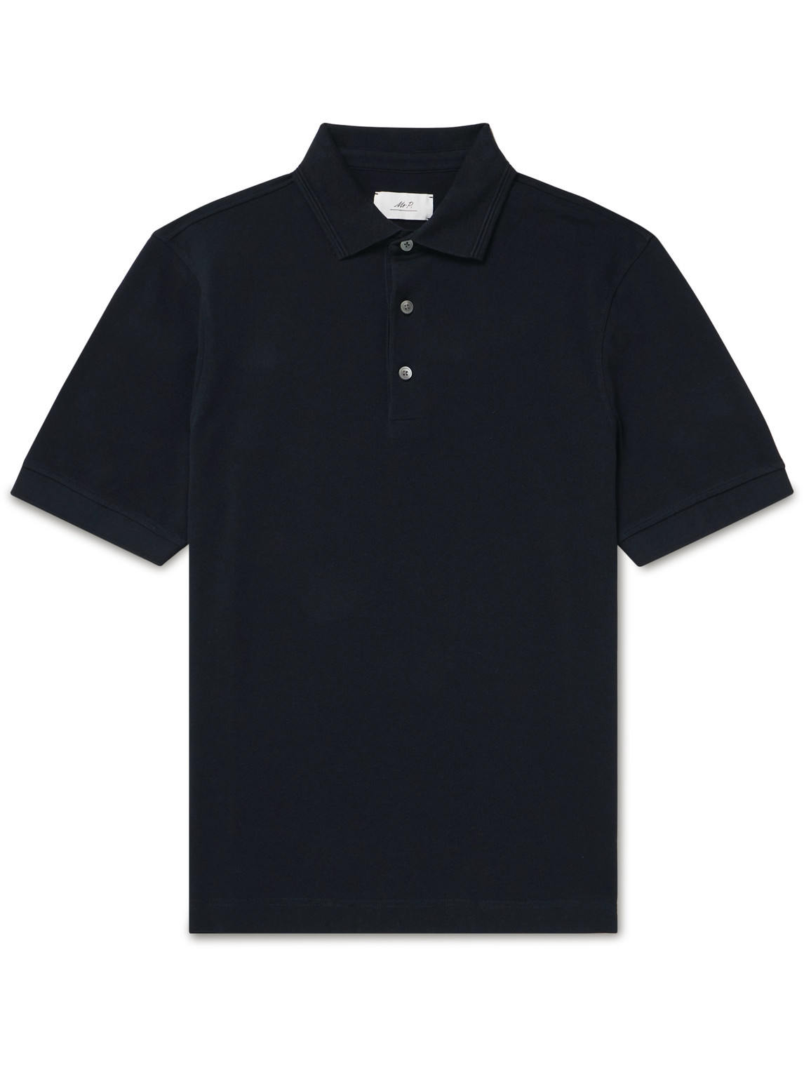 Mr P Cotton-piqué Polo Shirt In Black