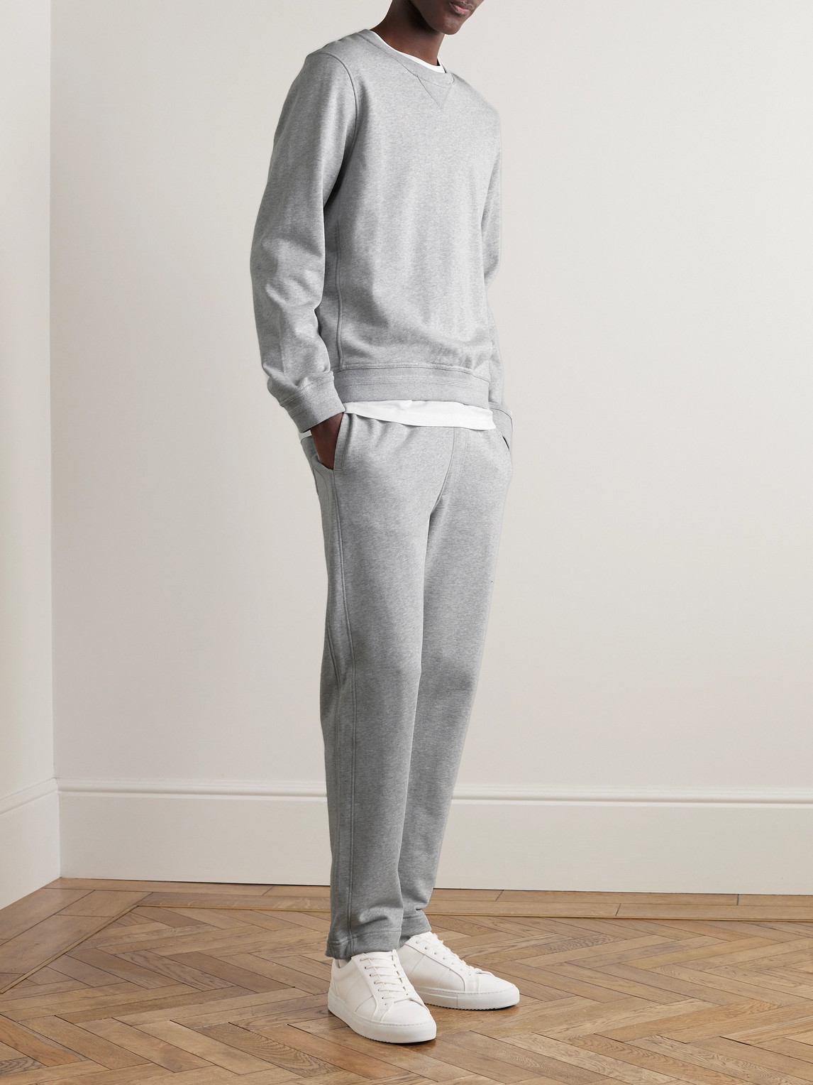 Shop Mr P Cotton-jersey Sweatshirt In Gray