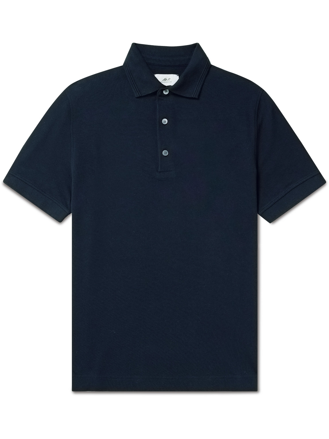 Mr P Cotton-piqué Polo Shirt In Blue