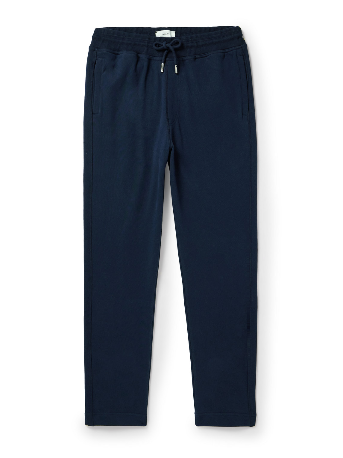 Mr P Tapered Cotton-jersey Sweatpants In Blue