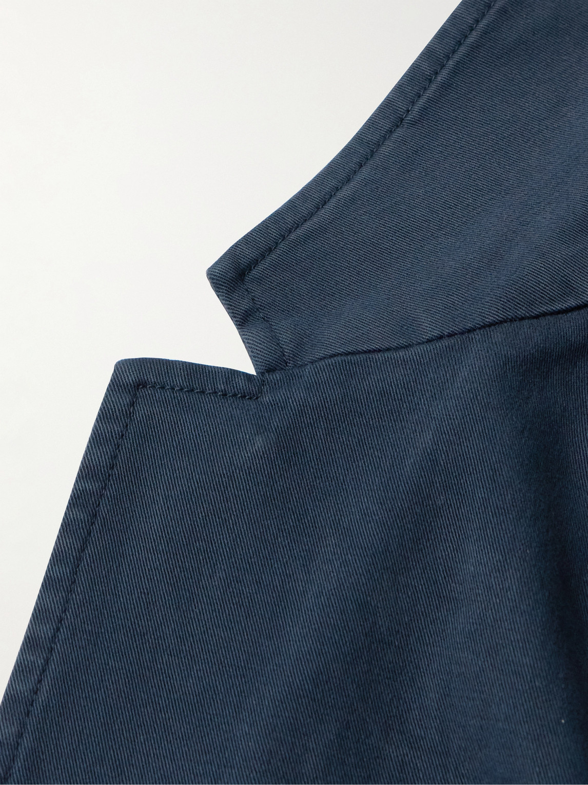 Shop Mr P Garment-dyed Stretch-cotton Twill Blazer In Blue