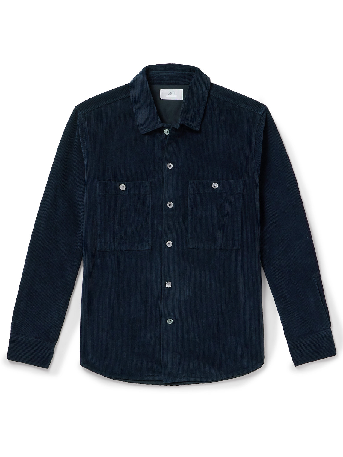 Mr P Garment-dyed Cotton-corduroy Shirt In Blue