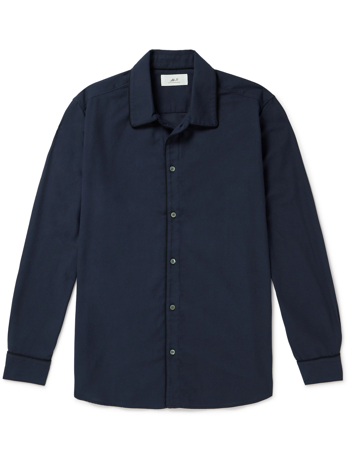 Mr P Cotton And Lyocell-blend Twill Shirt In Blue