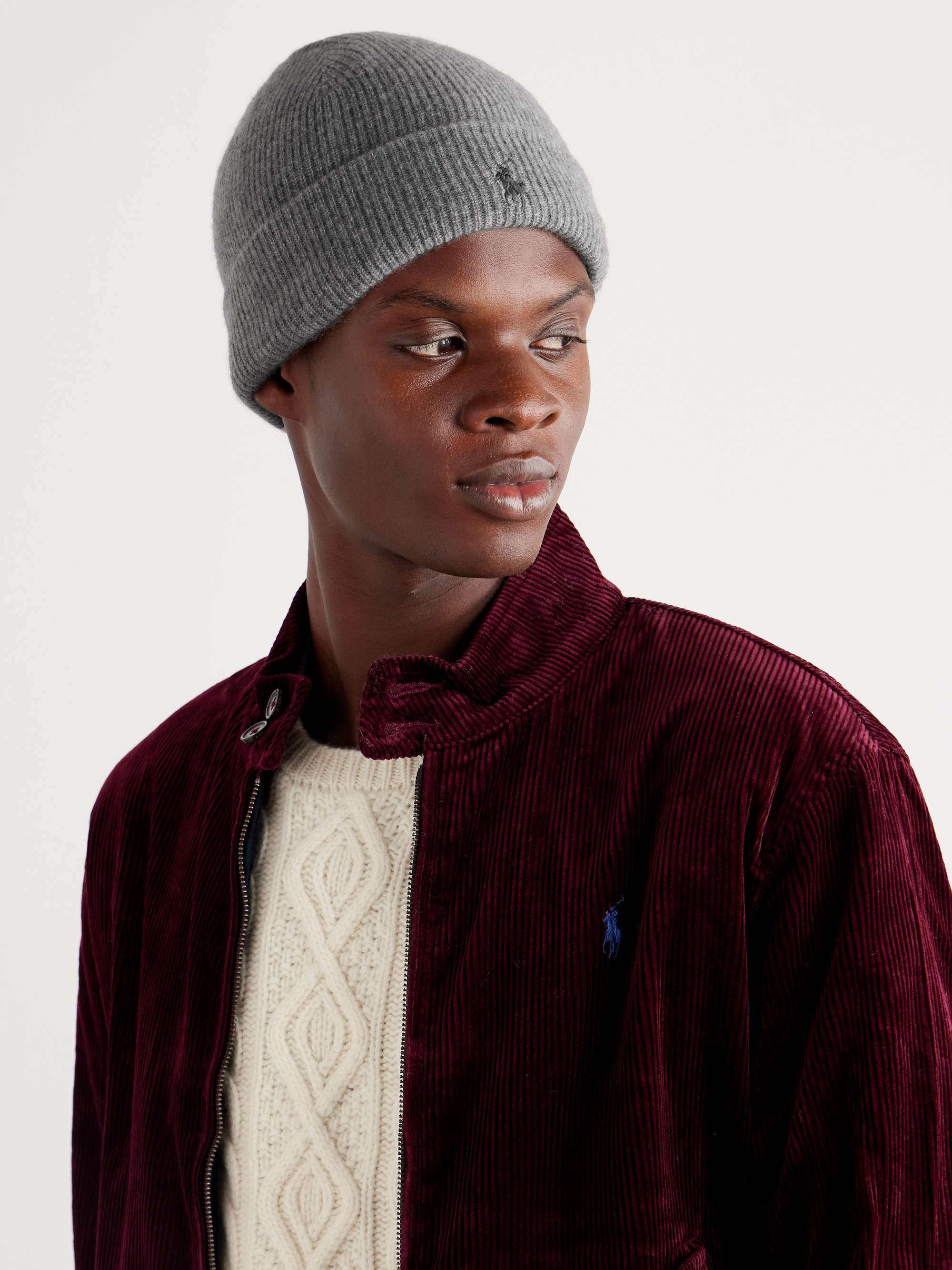 POLO RALPH LAUREN Logo-Embroidered Ribbed Cashmere Beanie for Men | MR  PORTER